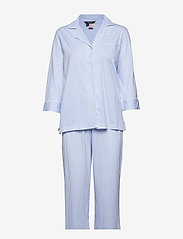 Lauren Ralph Lauren Homewear - LRL HERITAGE 3/4 SL CLASSIC NOTCH PJ SET - pidžamas - french blue/white stripe - 1