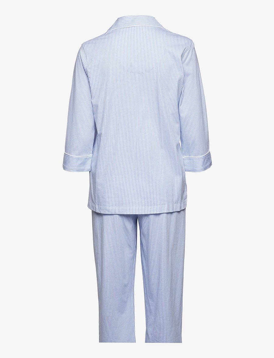 Lauren Ralph Lauren Homewear - LRL HERITAGE 3/4 SL CLASSIC NOTCH PJ SET - piżamy - french blue/white stripe - 2