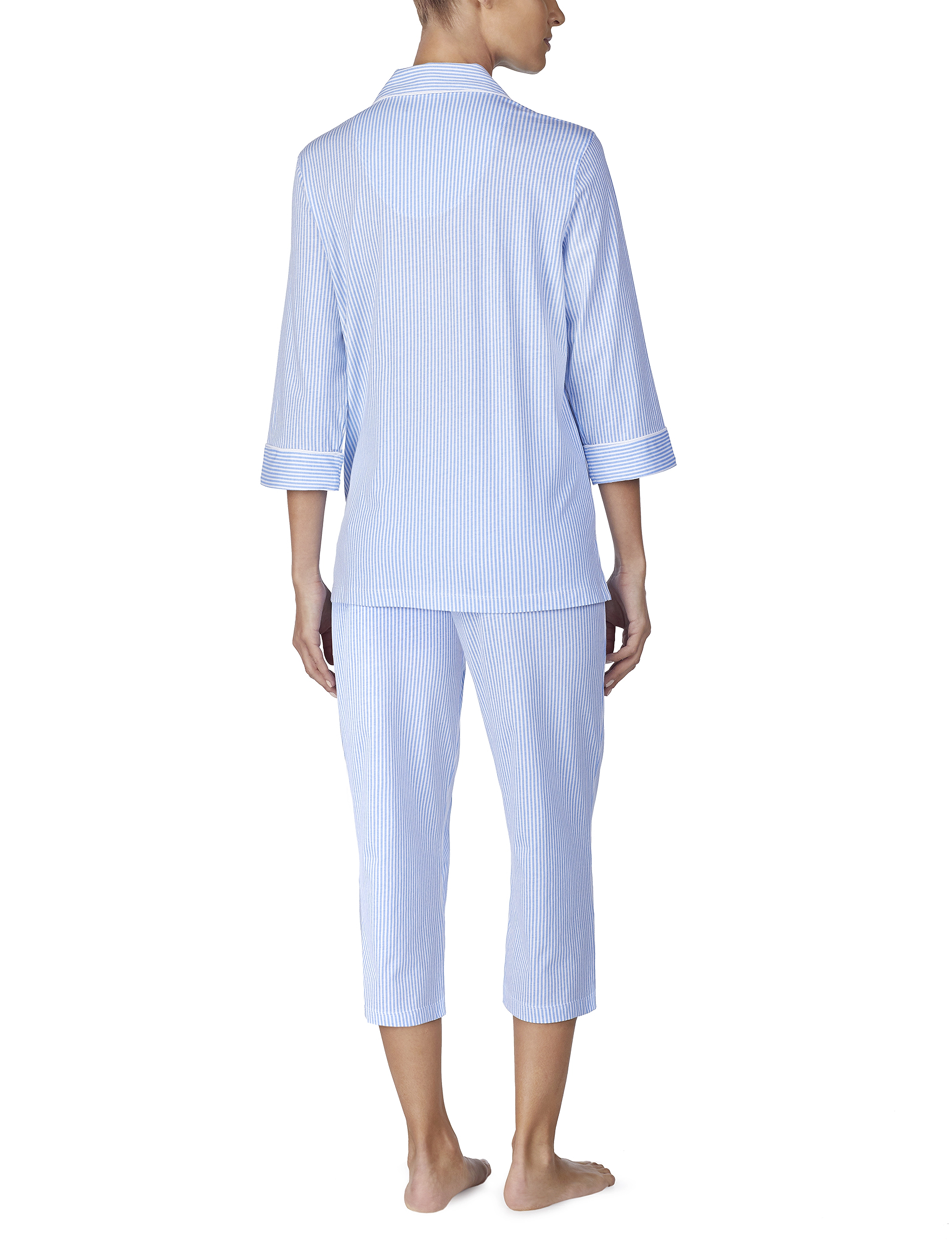 Lauren Ralph Lauren Homewear - LRL HERITAGE 3/4 SL CLASSIC NOTCH PJ SET - pyjamas - french blue/white stripe - 5