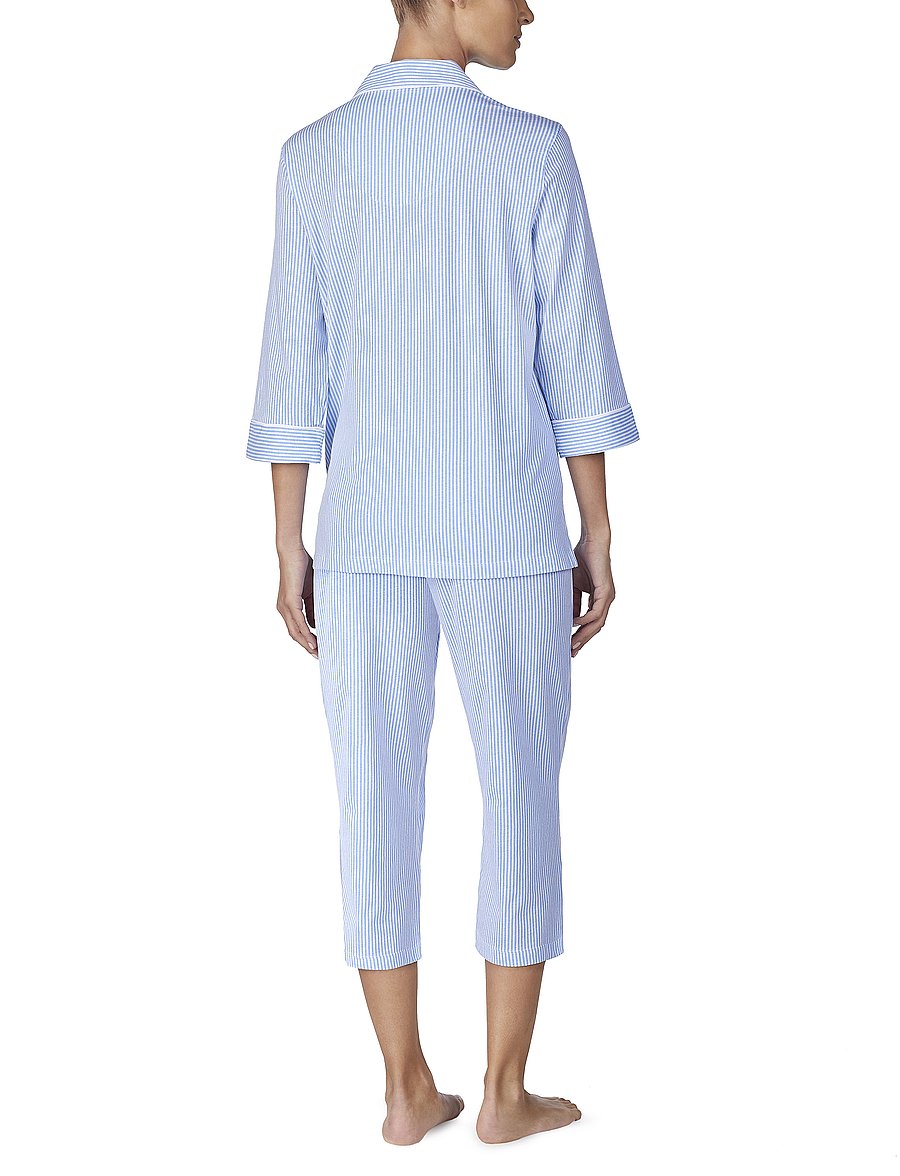 Lauren Ralph Lauren Homewear - LRL HERITAGE 3/4 SL CLASSIC NOTCH PJ SET - piżamy - french blue/white stripe - 5