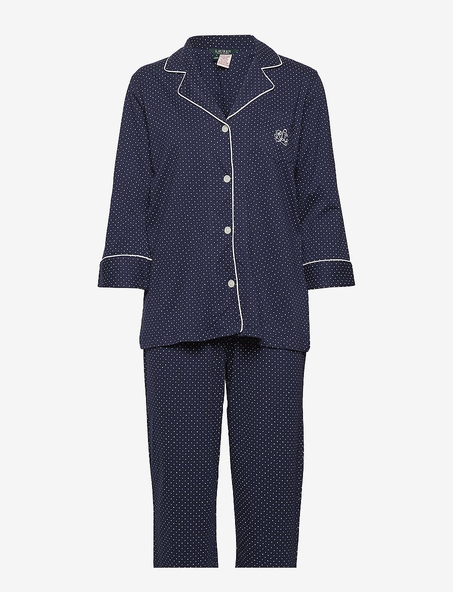 Lauren Ralph Lauren Homewear - LRL HERITAGE 3/4 SL CLASSIC NOTCH PJ SET - pyjamas - windsor navy/white dot - 1