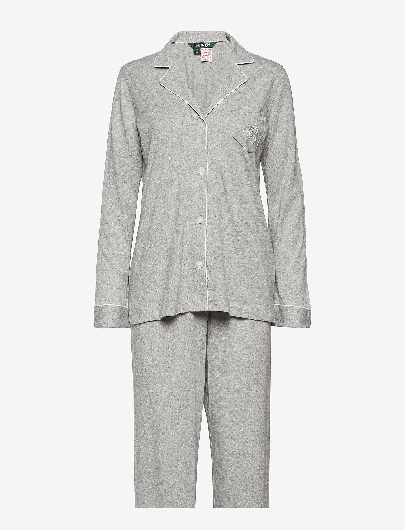 Lauren Ralph Lauren Homewear LRL HAMMOND KNIT COLLAR PJ SET - Lingerie - GREY HEATHER / grey