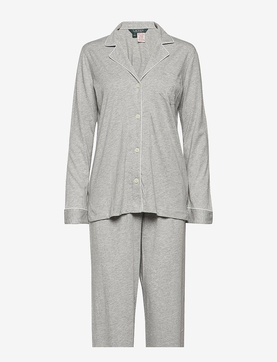 Lauren Ralph Lauren Homewear - LRL HAMMOND KNIT COLLAR PJ SET - pidžaamad - grey heather - 1