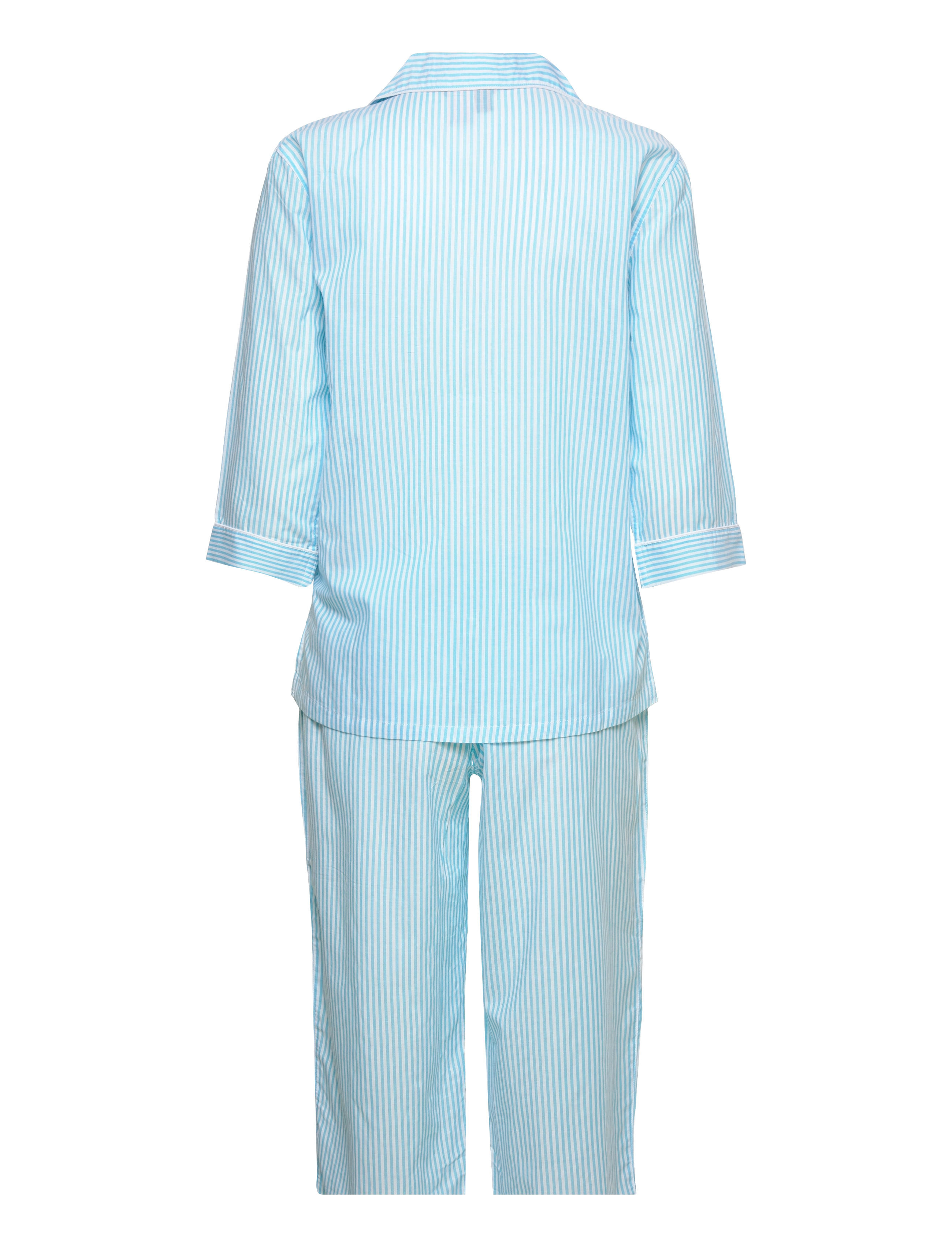 Lauren Ralph Lauren Homewear - LRL 3/4 SL. NOTCH COLLAR CAPRI PJ SET D2 - aqua stripe - 1