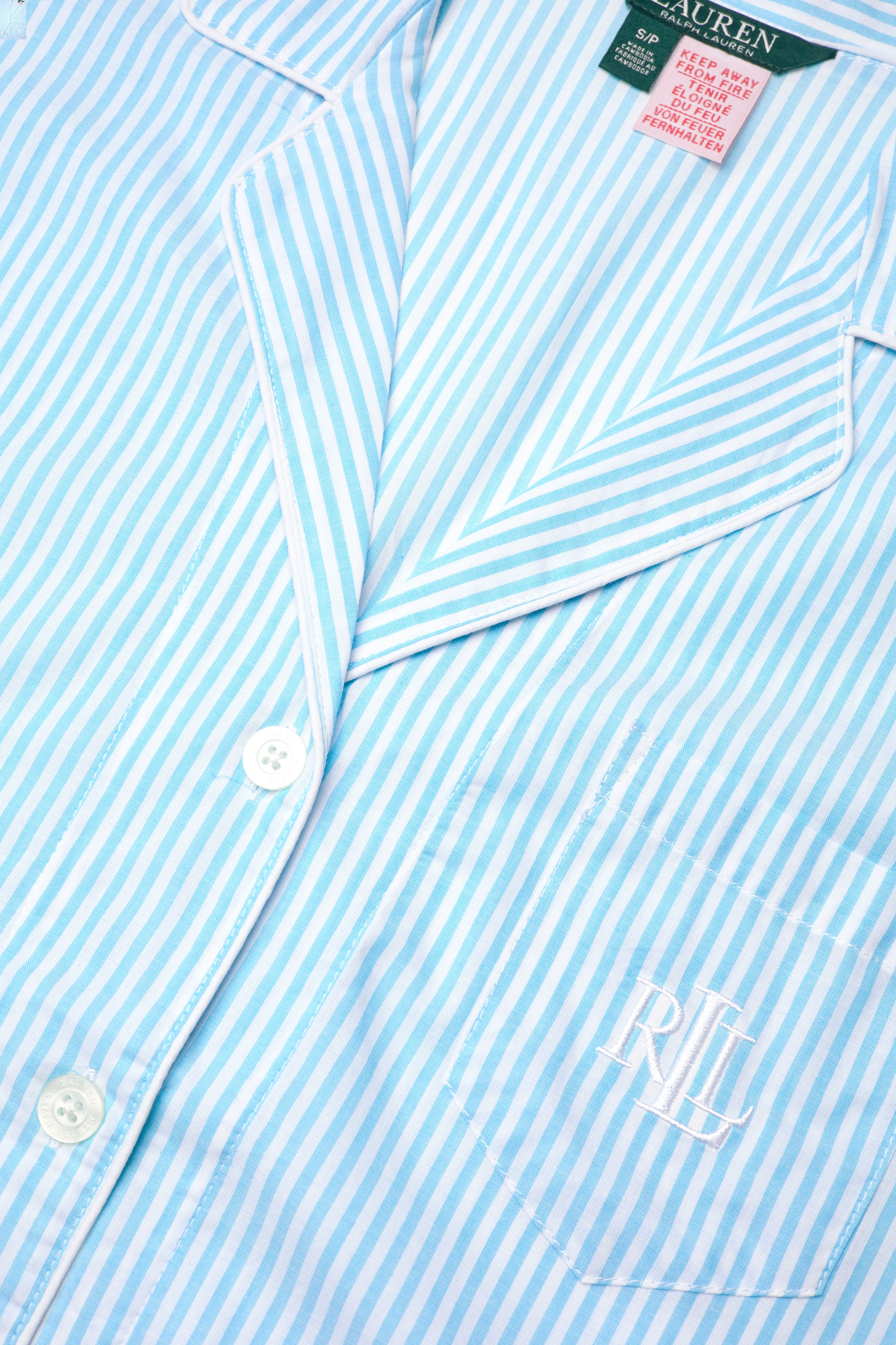 Lauren Ralph Lauren Homewear - LRL 3/4 SL. NOTCH COLLAR CAPRI PJ SET D2 - aqua stripe - 4
