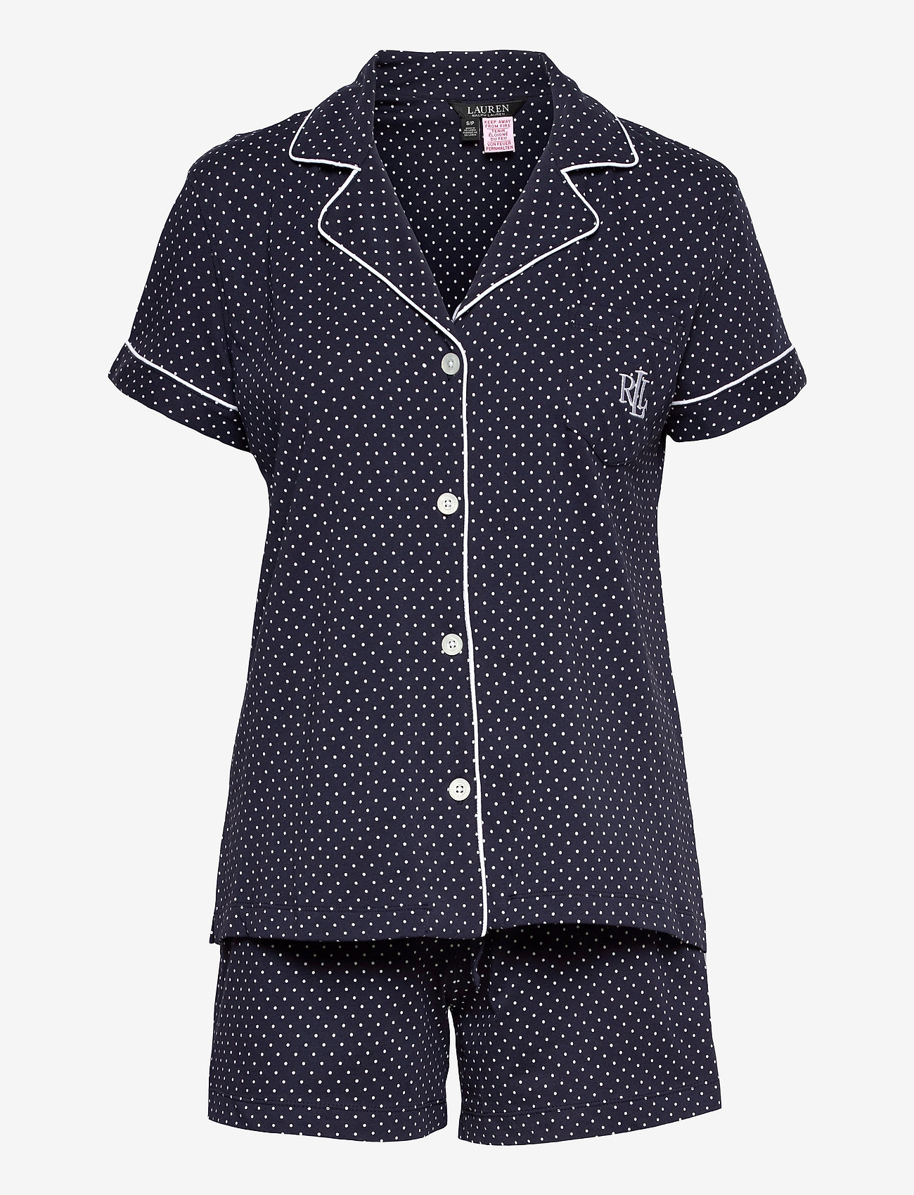 Lauren Ralph Lauren Homewear - LRL Short sl. notch collar boxer pj - navy dot - 0