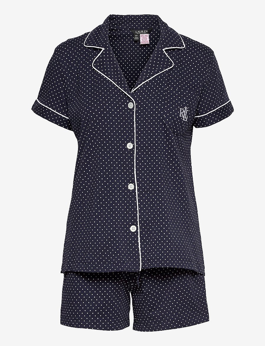 Lauren Ralph Lauren Homewear - LRL Short sl. notch collar boxer pj - navy dot - 0