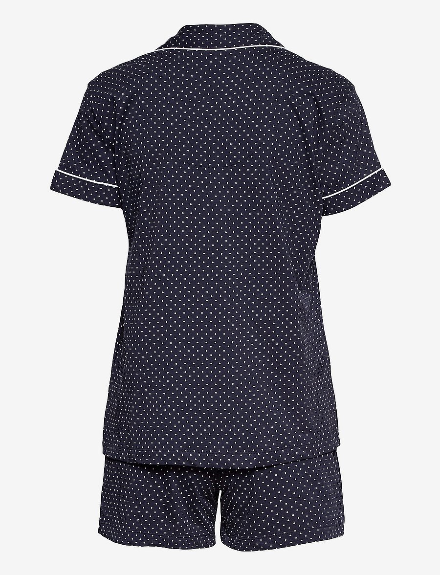 Lauren Ralph Lauren Homewear - LRL Short sl. notch collar boxer pj - navy dot - 1