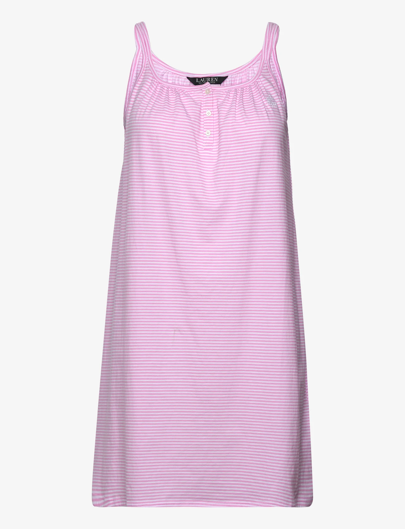Lauren Ralph Lauren Homewear - LRL DOUBLE STRAP BUTTON GOWN - birthday gifts - pink stripe - 0