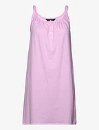 LRL DOUBLE STRAP BUTTON GOWN - PINK STRIPE