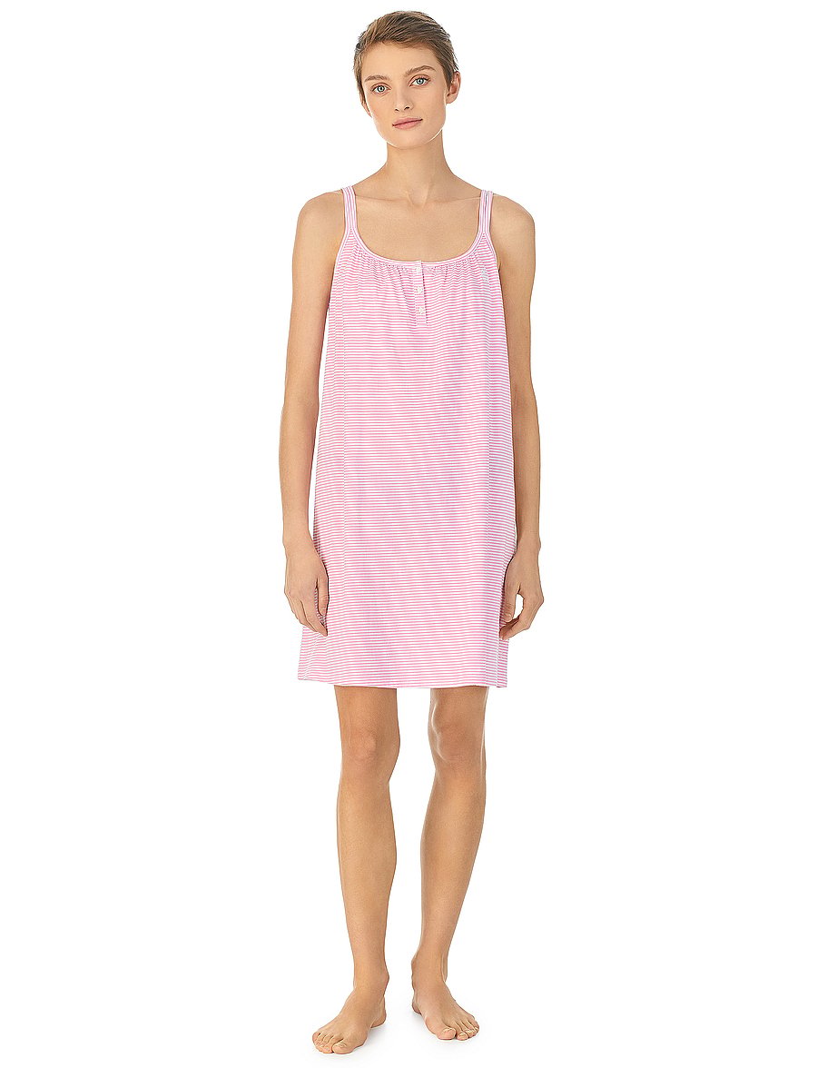 Lauren Ralph Lauren Homewear - LRL Double strap button gown - nachthemden - pink stripe - 0