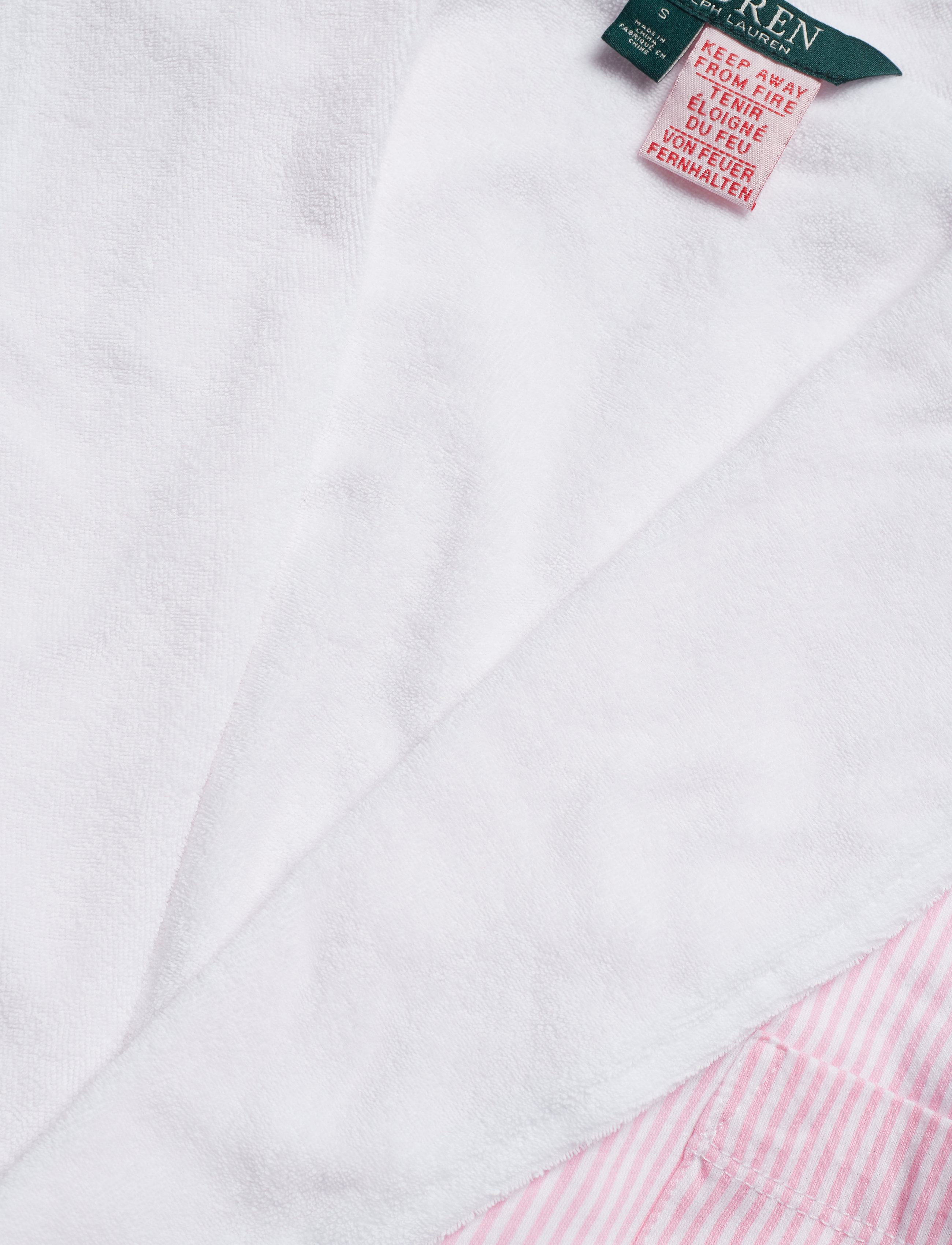 Lauren Ralph Lauren Homewear - LRL ESSENTIAL SHORT SHAWL COLLAR ROBE - pale pink stripe - 2