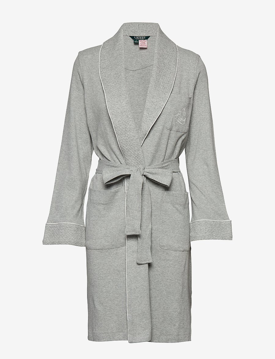 Lauren Ralph Lauren Homewear - LRL Essential quilted collar robe - morgenkåber - grey heather - 0