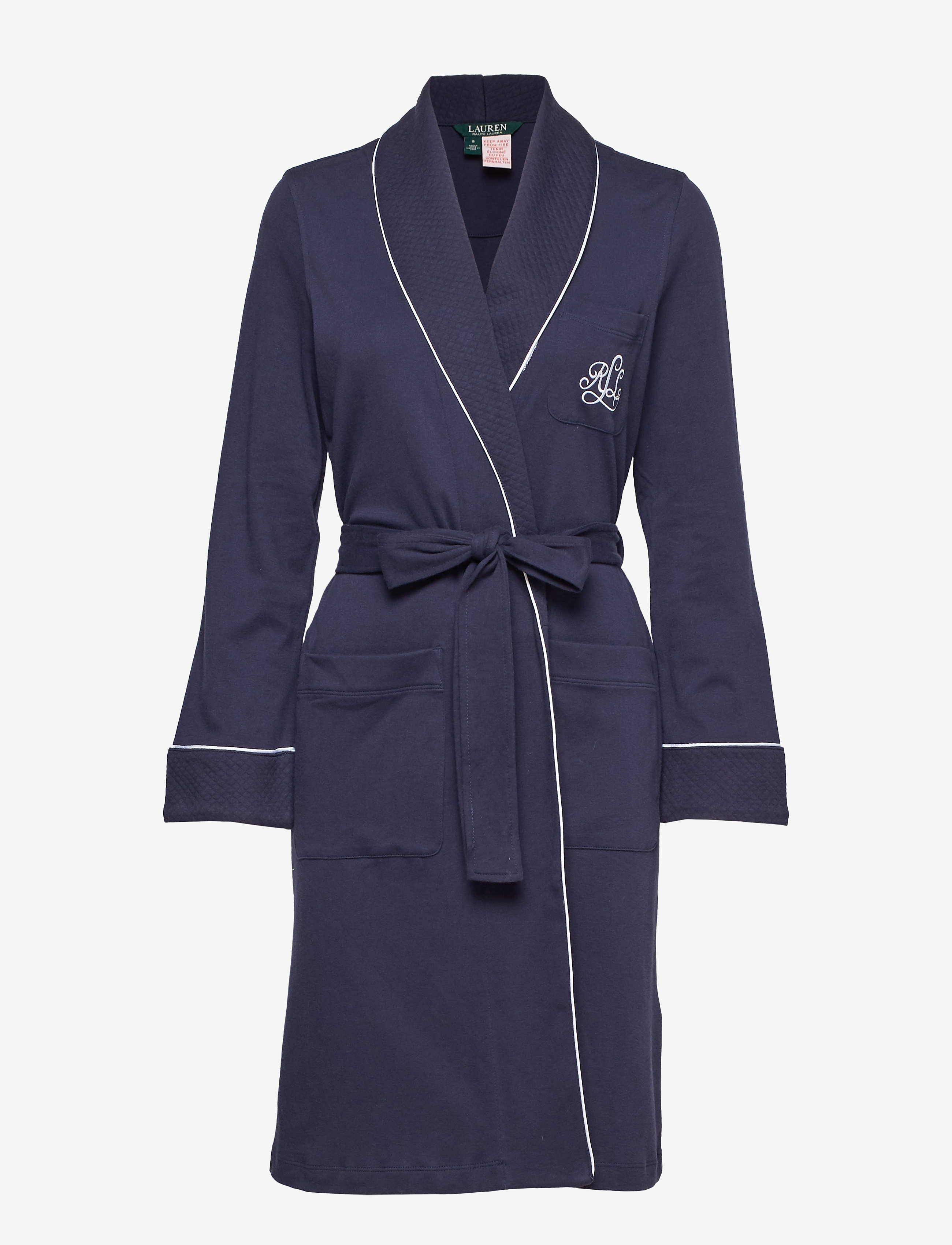 Lauren Ralph Lauren Homewear LRL Essential quilted collar robe - Lauren Ralph Lauren - NAVY WINDSOR / blue