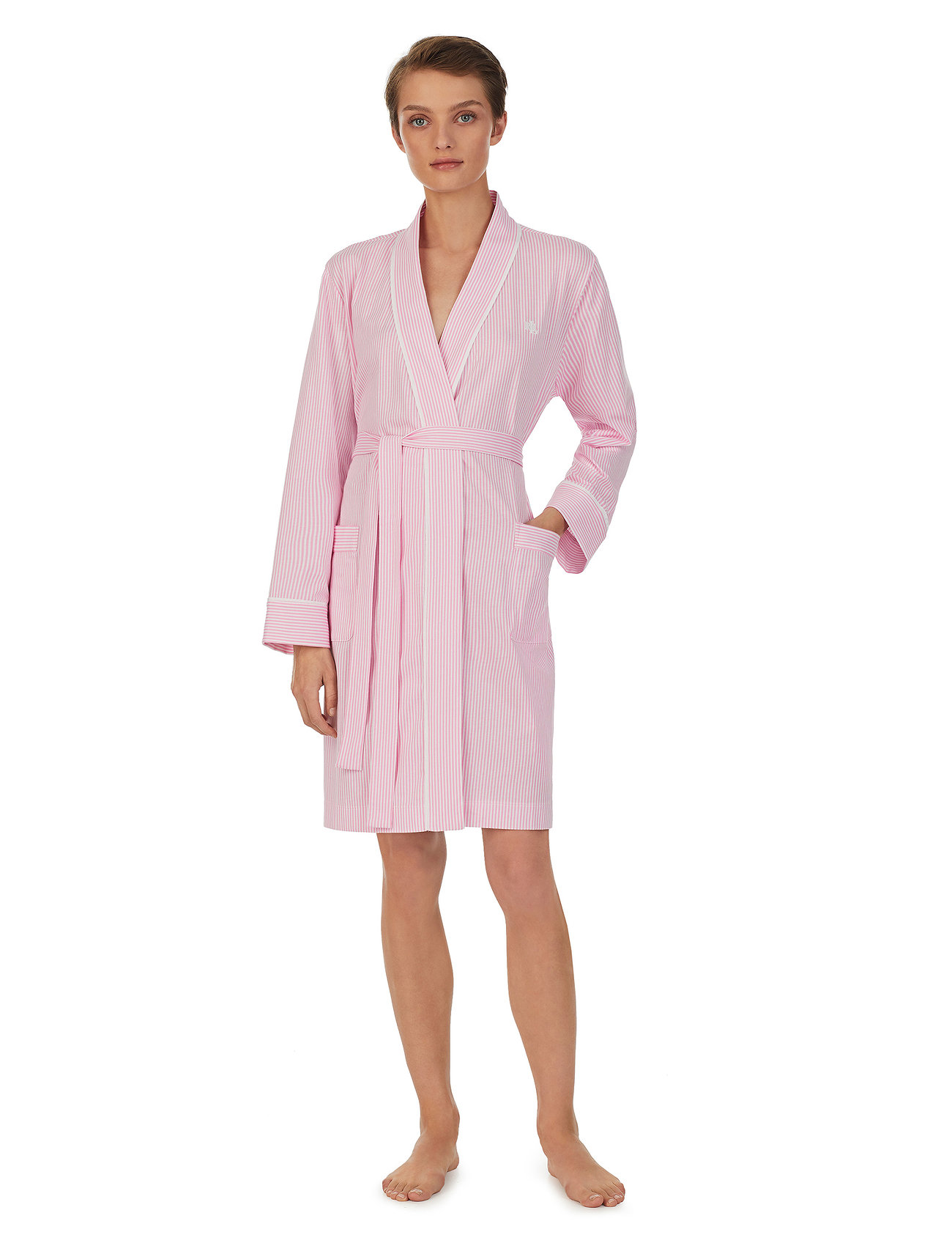 Lauren Ralph Lauren Homewear - LRL KIMONO WRAP ROBE - köp efter pris - pink stripe - 0
