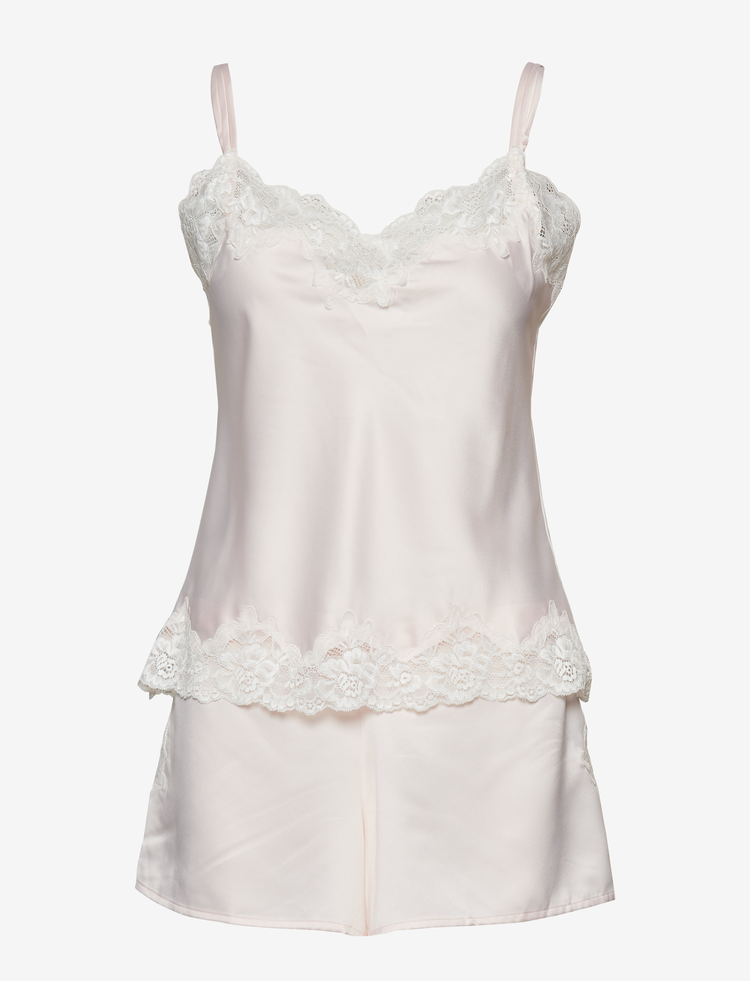 Lauren Ralph Lauren Homewear LRL SIGNATURE LACE CAMI TOP SET - Pesu - PINK / white