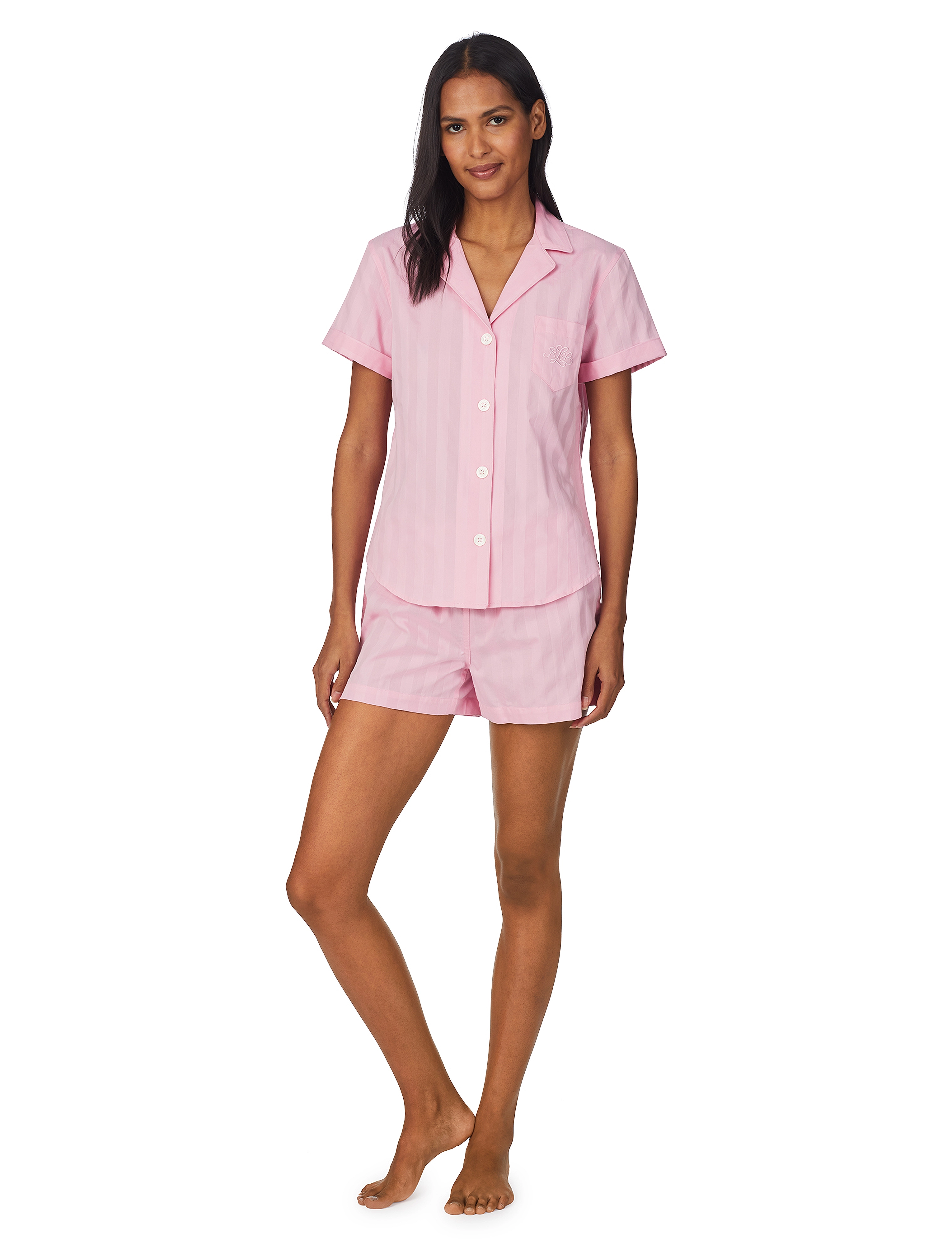 Lauren Ralph Lauren Homewear - LRL 3/4 SL NOTCH COLLAR ANKLE PANT PJ - pink - 2