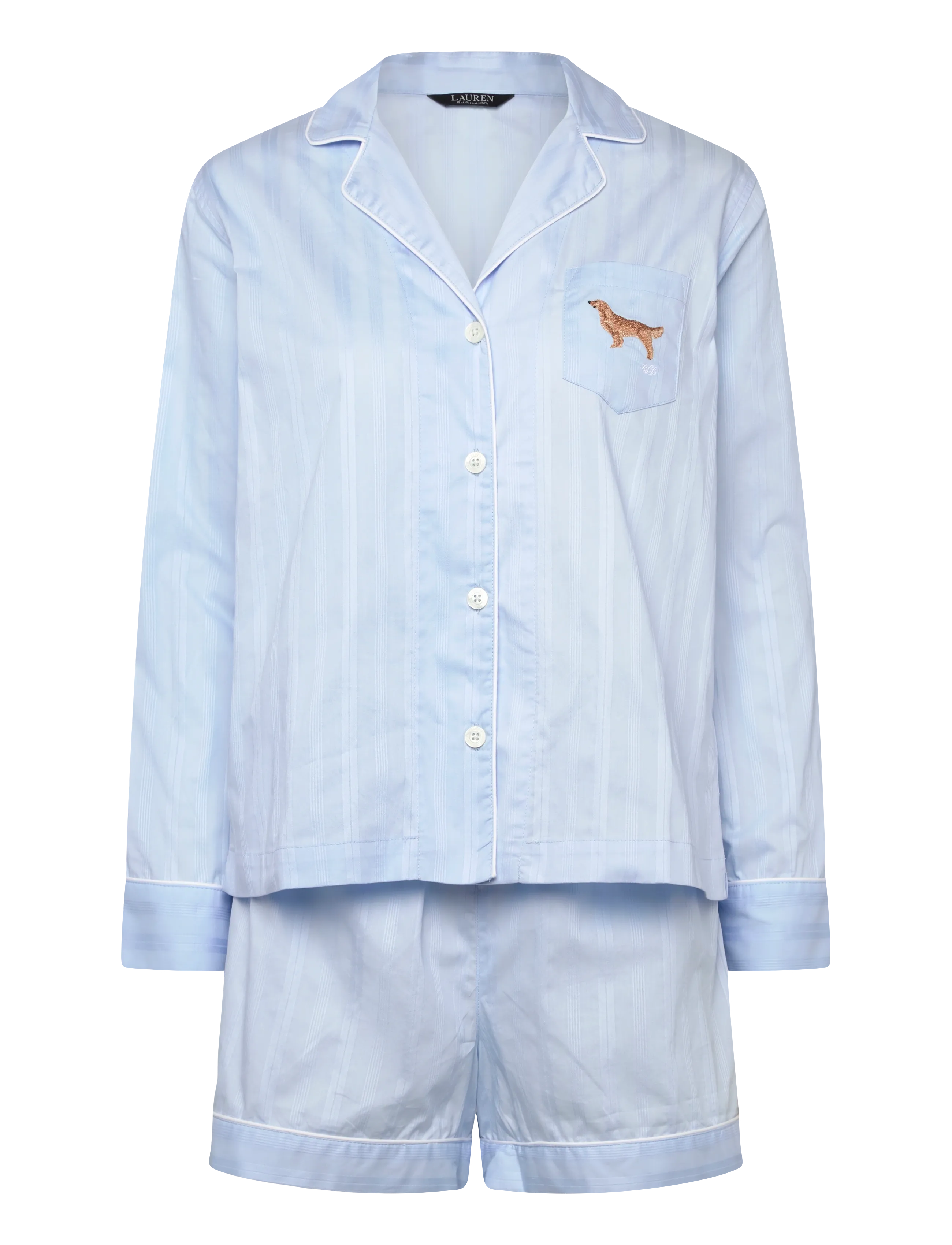 Lauren Ralph Lauren Homewear LRL L/s notch collar boxer pj set - Pyjamas - BLUE STRIPE / blue