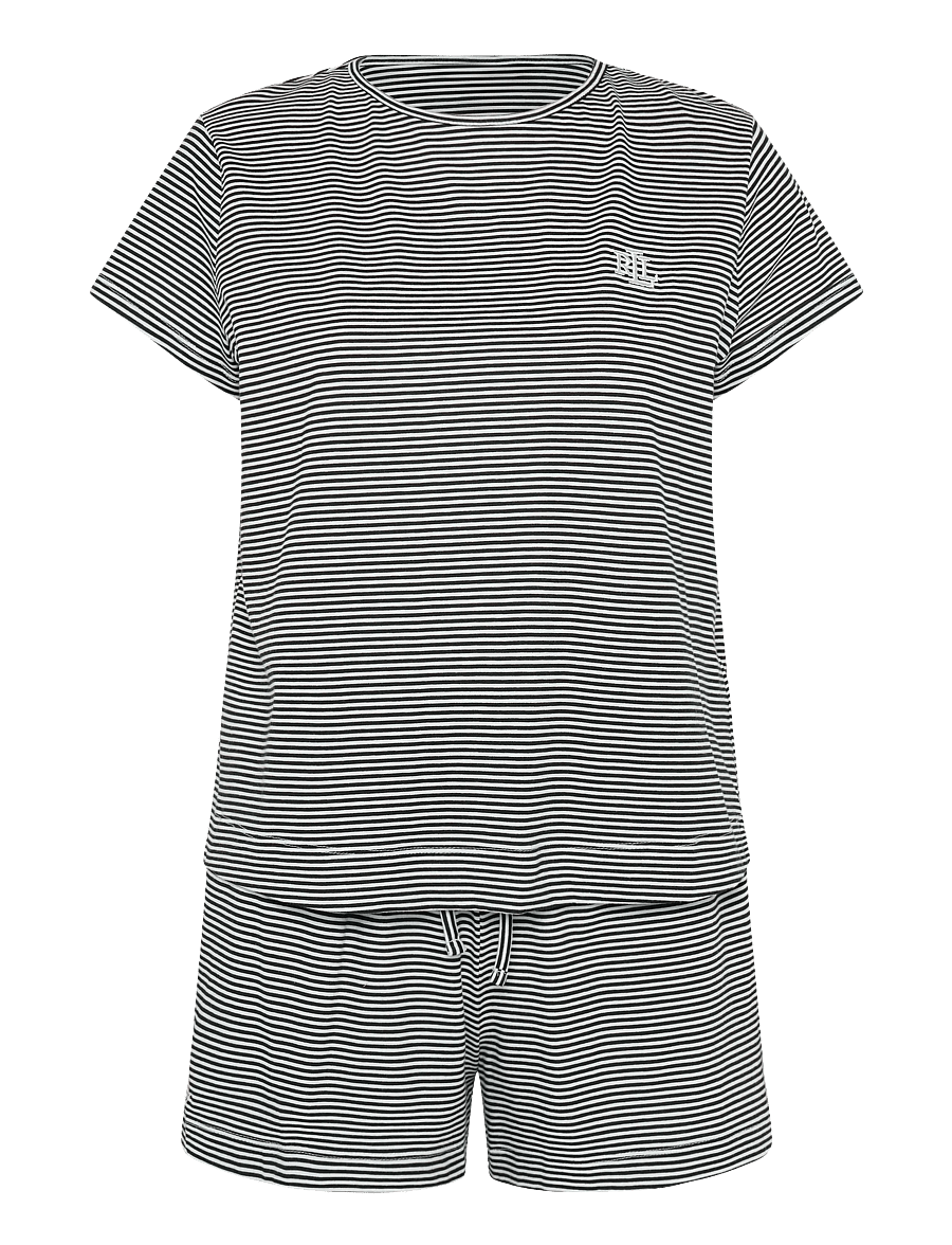 Lauren Ralph Lauren Homewear - LRL S/s crew nk boxer pj set - pyjamas - dark blue stripe - 1