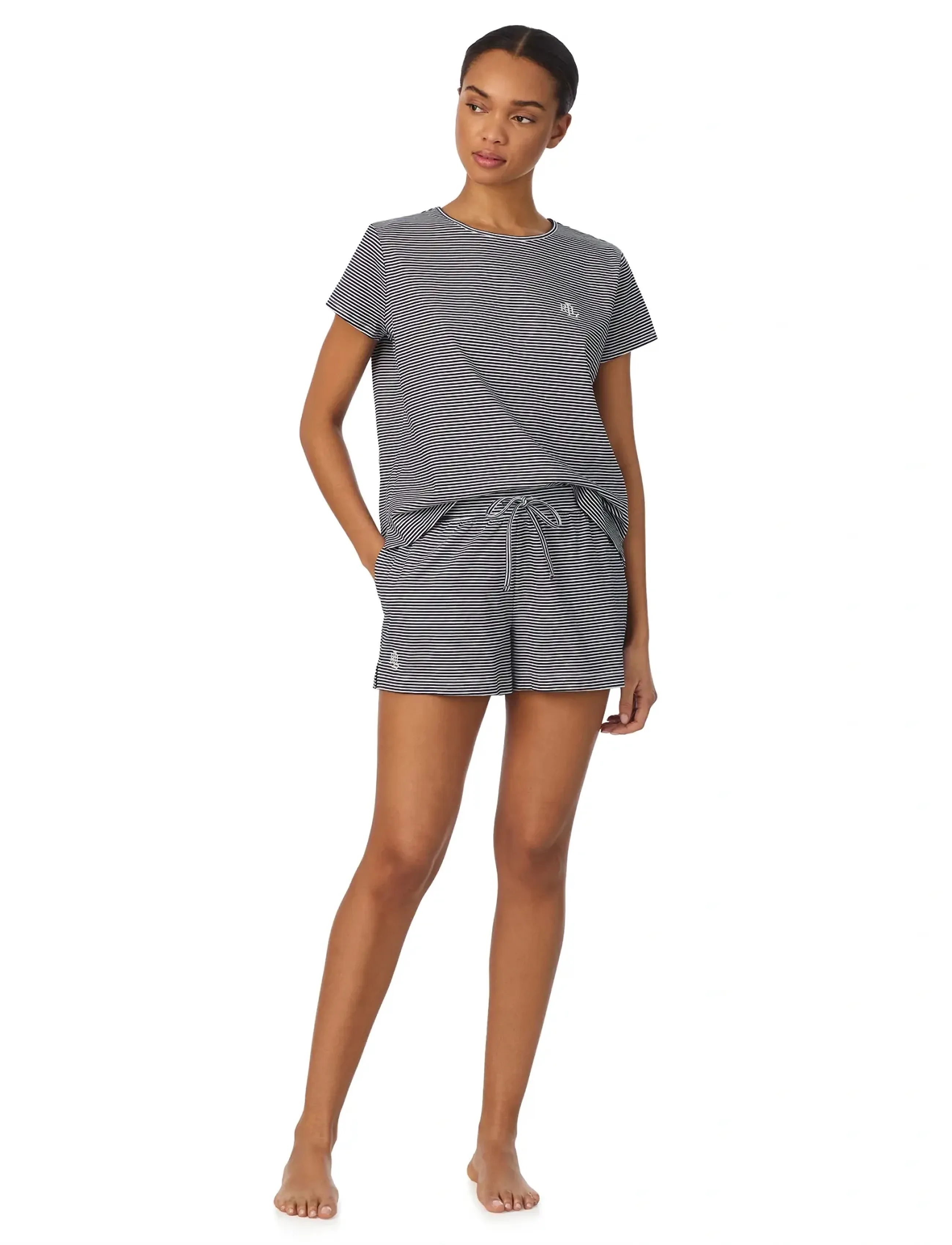 Lauren Ralph Lauren Homewear - LRL S/s crew nk boxer pj set - pyjamas - dark blue stripe - 3