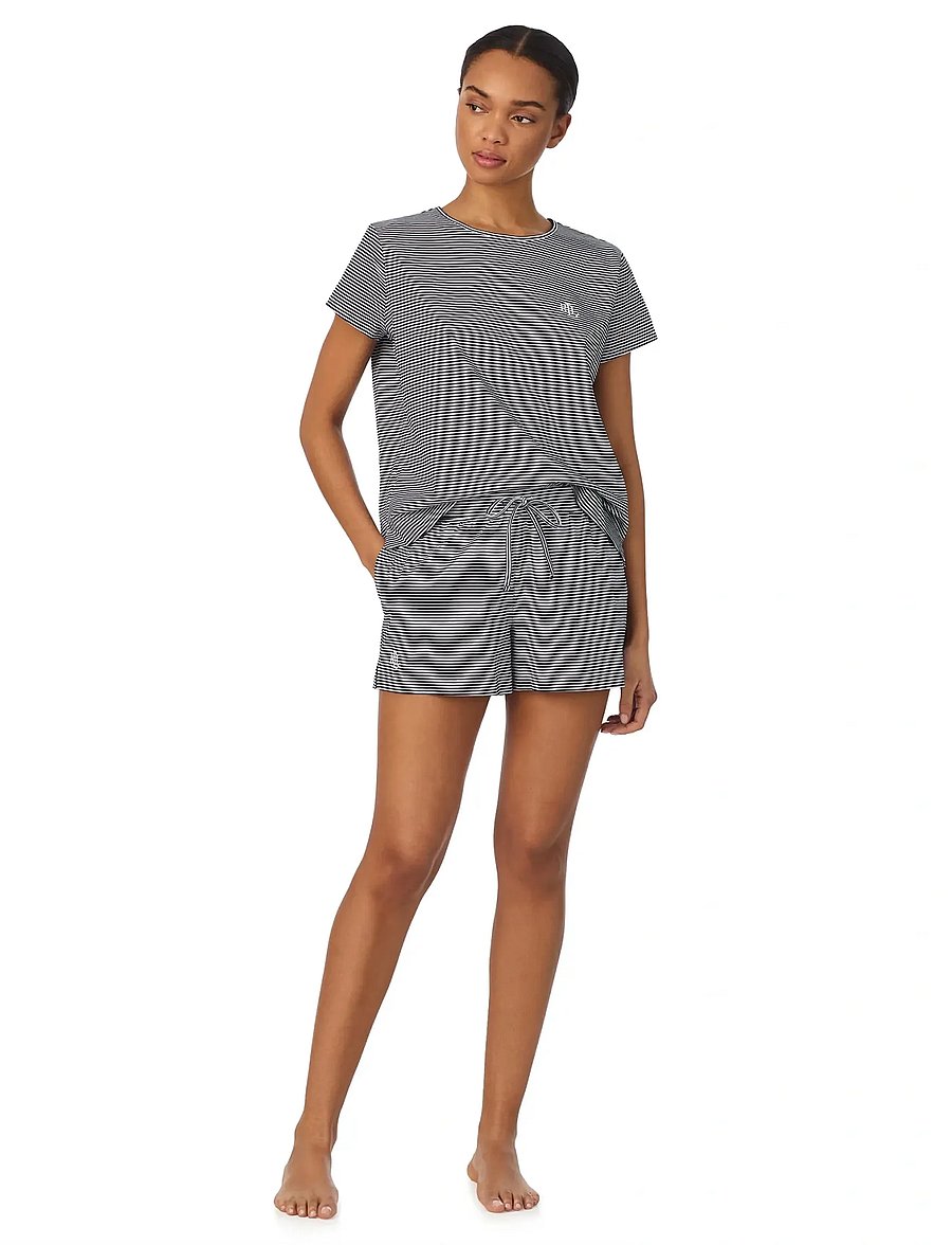 Lauren Ralph Lauren Homewear - LRL S/s crew nk boxer pj set - pyjamas - dark blue stripe - 3