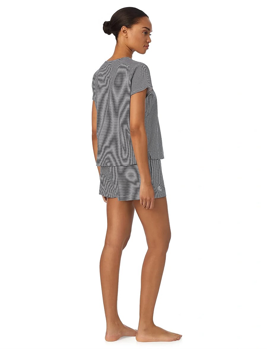 Lauren Ralph Lauren Homewear - LRL S/s crew nk boxer pj set - pyjamas - dark blue stripe - 4