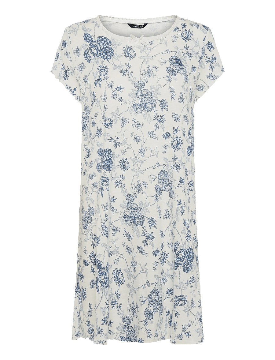 Lauren Ralph Lauren Homewear - LRL Short sl. Lace gown - Öösärgid - ivory floral - 1