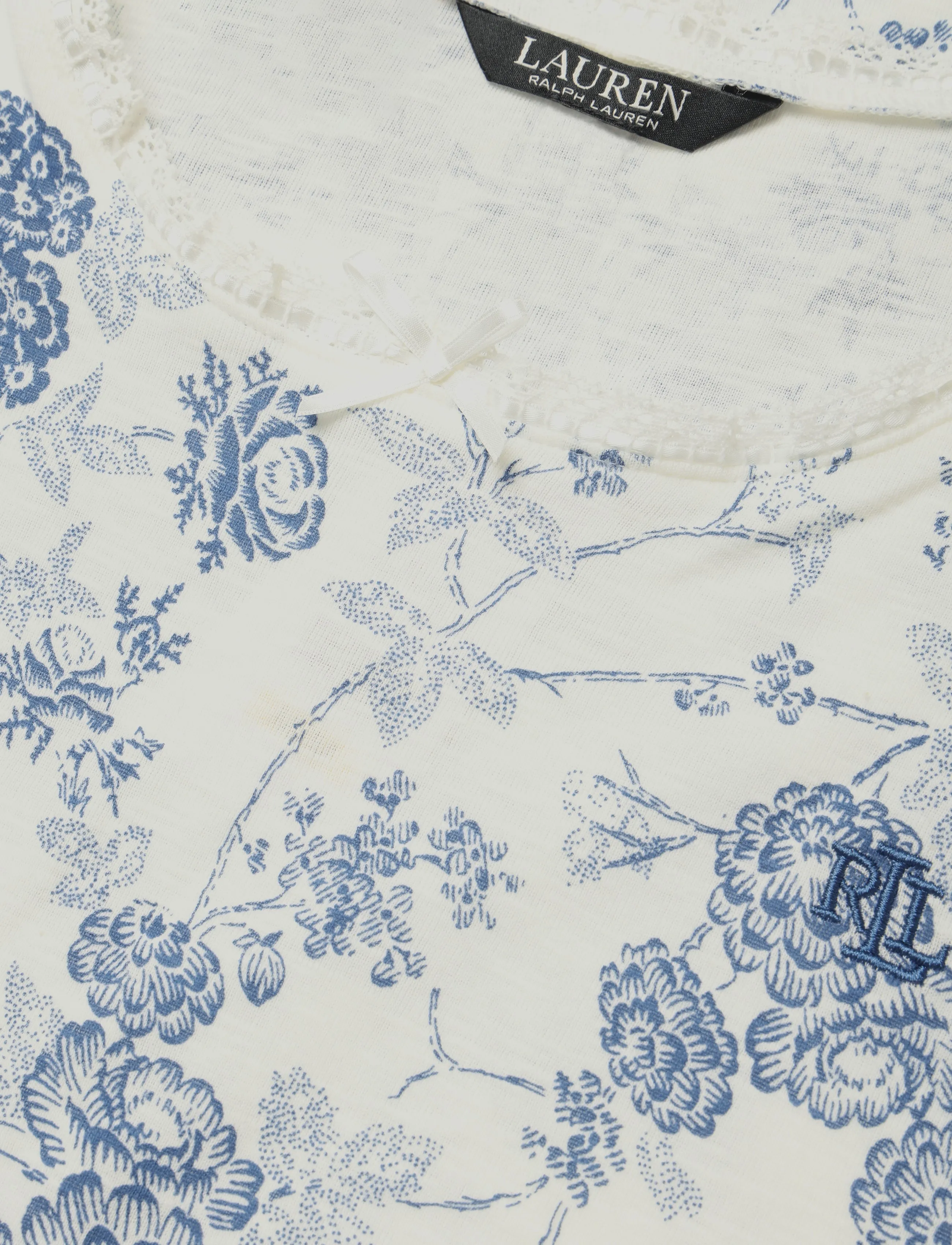 Lauren Ralph Lauren Homewear - LRL Short sl. Lace gown - Öösärgid - ivory floral - 5
