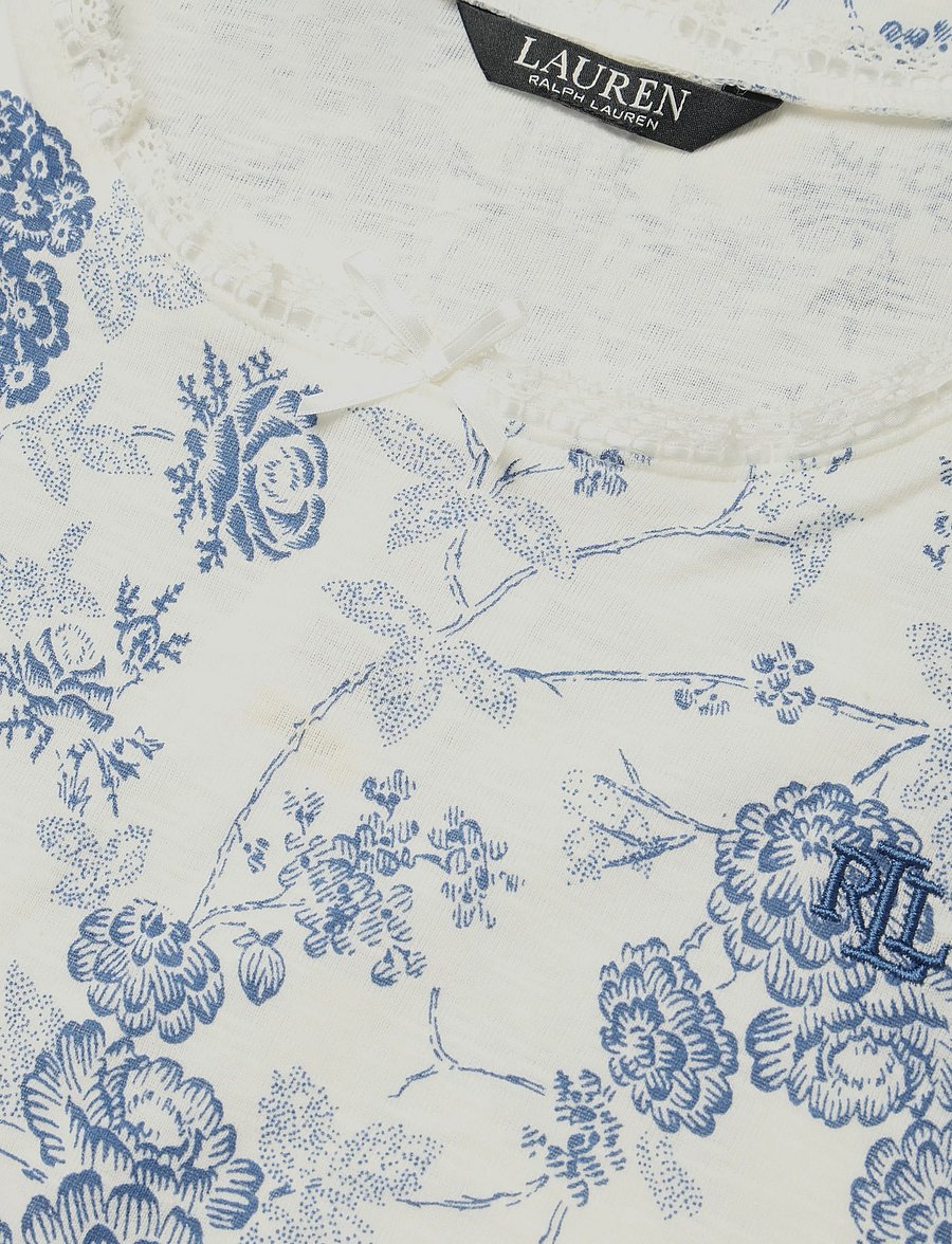 Lauren Ralph Lauren Homewear - LRL Short sl. Lace gown - Öösärgid - ivory floral - 5