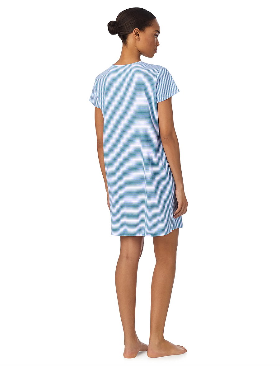 Lauren Ralph Lauren Homewear - LRL S/s crew nk sleeptee - t-shirtklänningar - blue stripe - 3