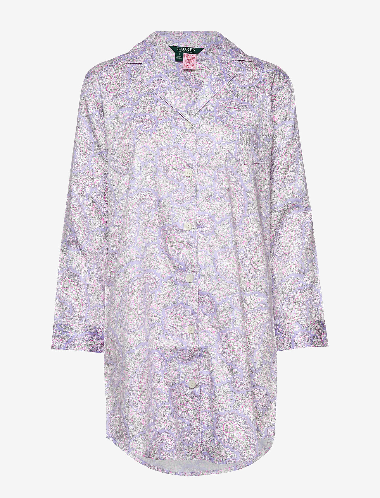 Lauren Ralph Lauren Homewear - LRL POINTED NOTCH COLLAR SLEEPSHIRT - lavendel print - 0