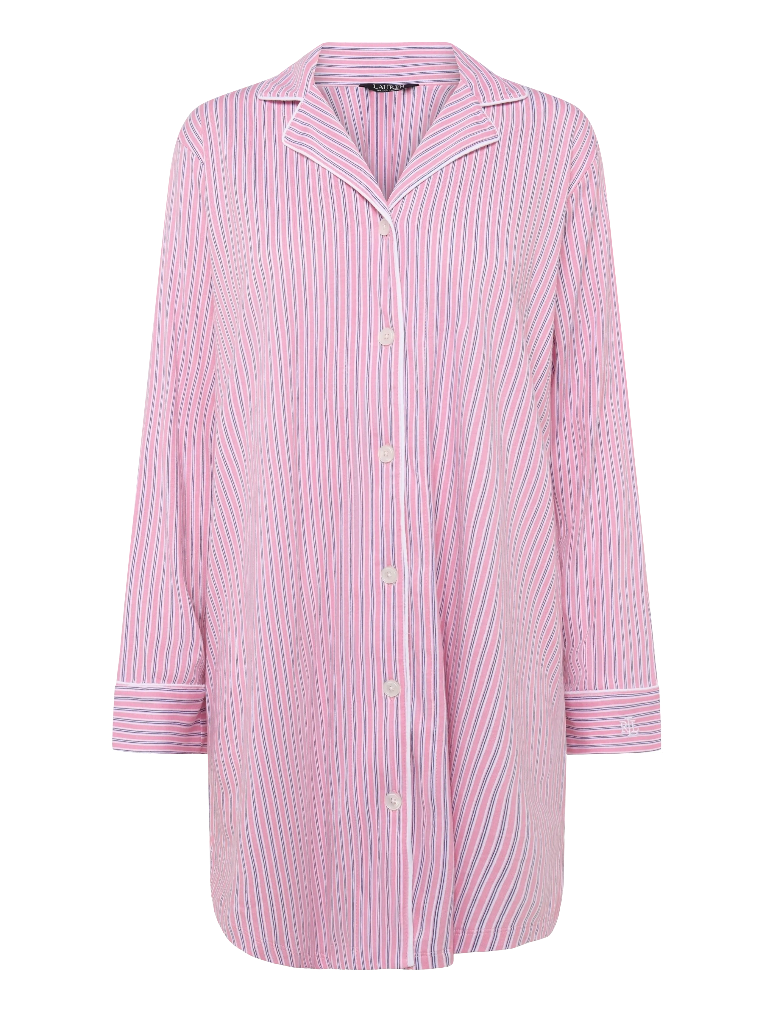 Lauren Ralph Homewear Lrl L/S Notch Collar Sleepshirt, M, Night & Loungewear, Rosa - Oberteile, Frauen