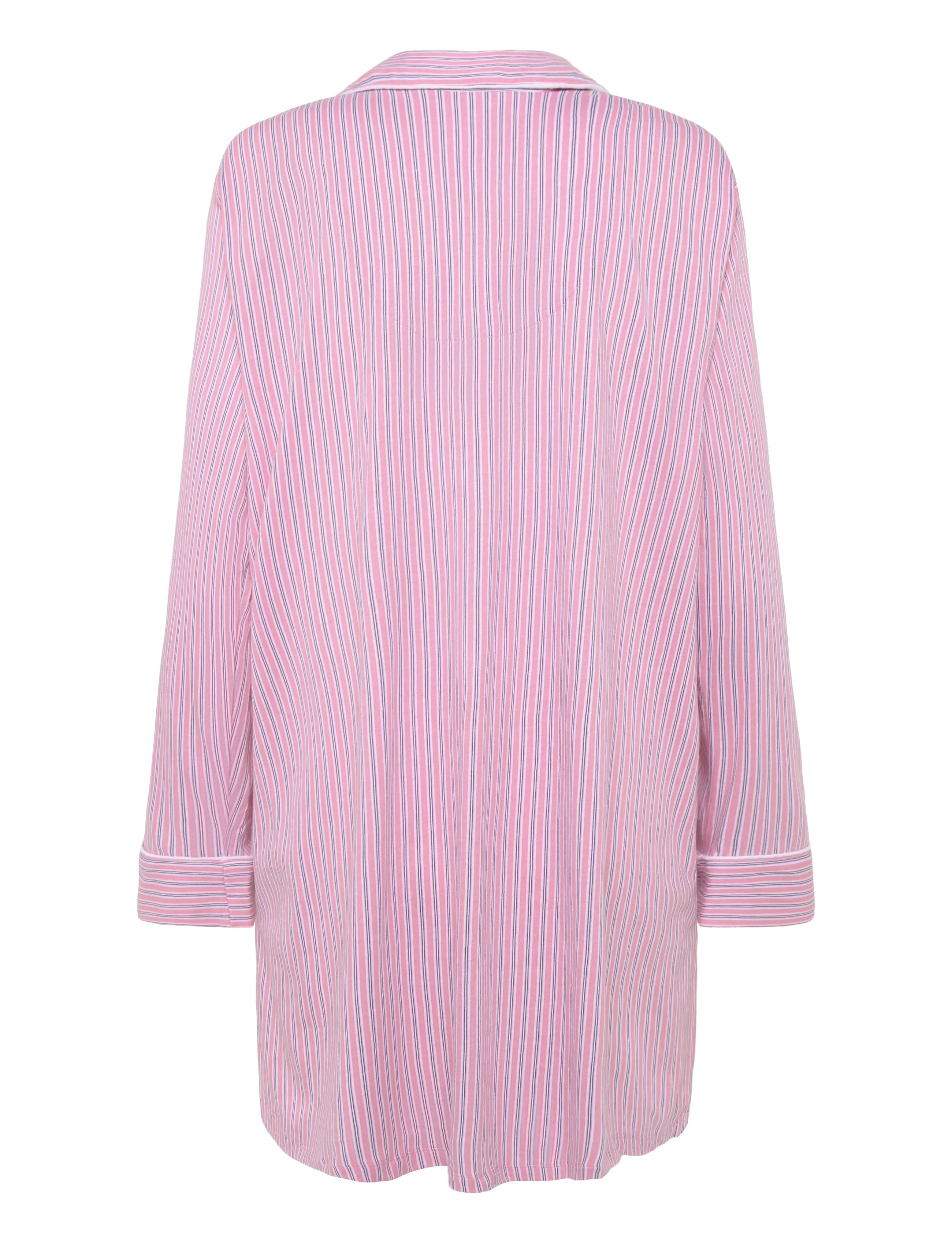 Lauren Ralph Lauren Homewear - LRL L/s notch collar sleepshirt - overdele - pink stripe - 1