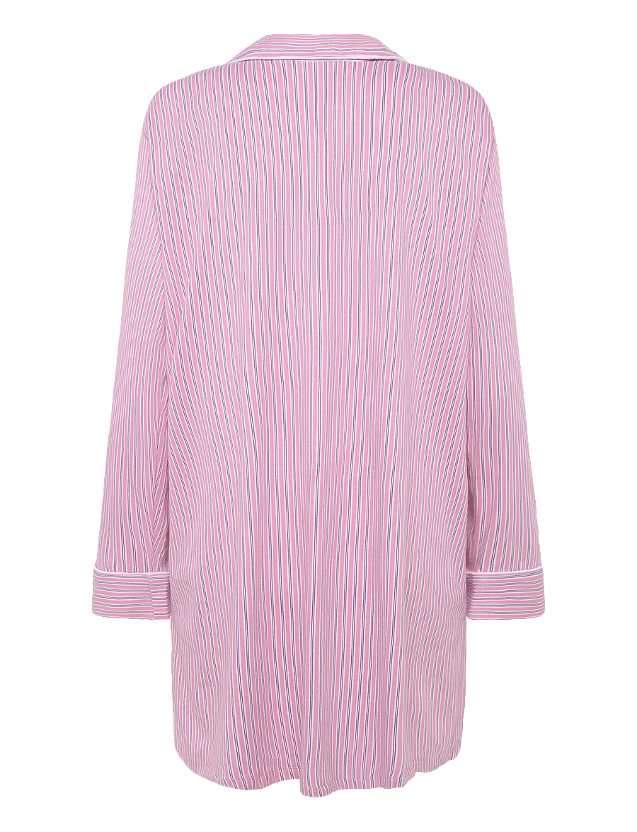 Lauren Ralph Lauren Homewear - LRL L/s notch collar sleepshirt - overdele - pink stripe - 1