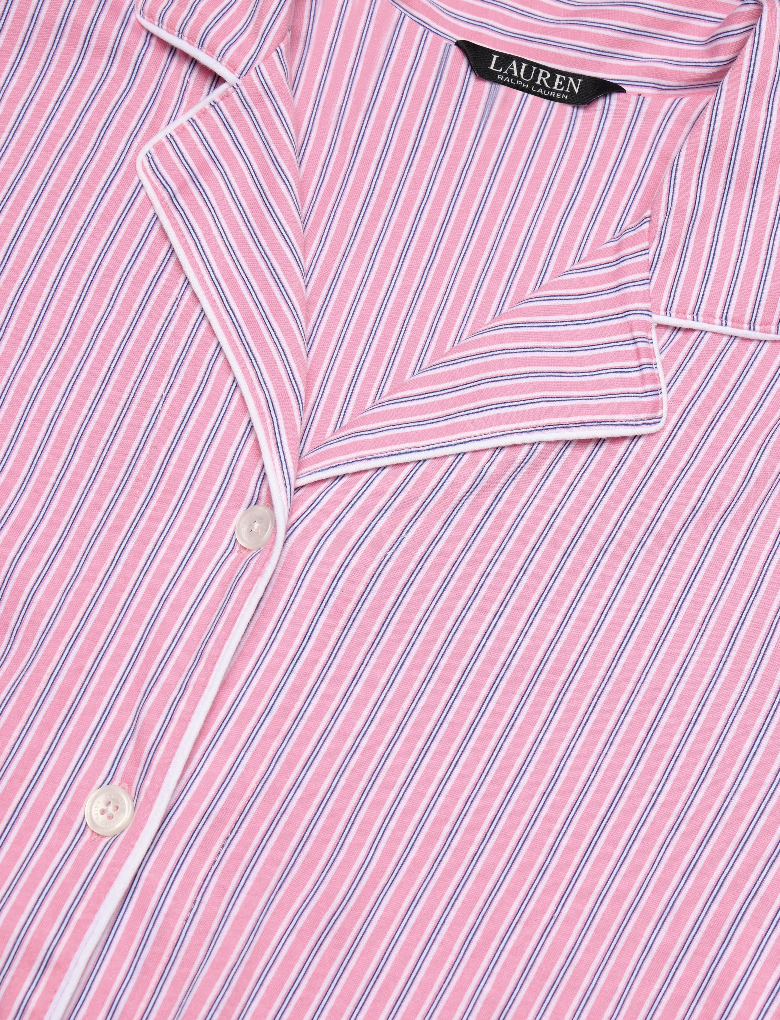 Lauren Ralph Lauren Homewear - LRL L/s notch collar sleepshirt - overdele - pink stripe - 2