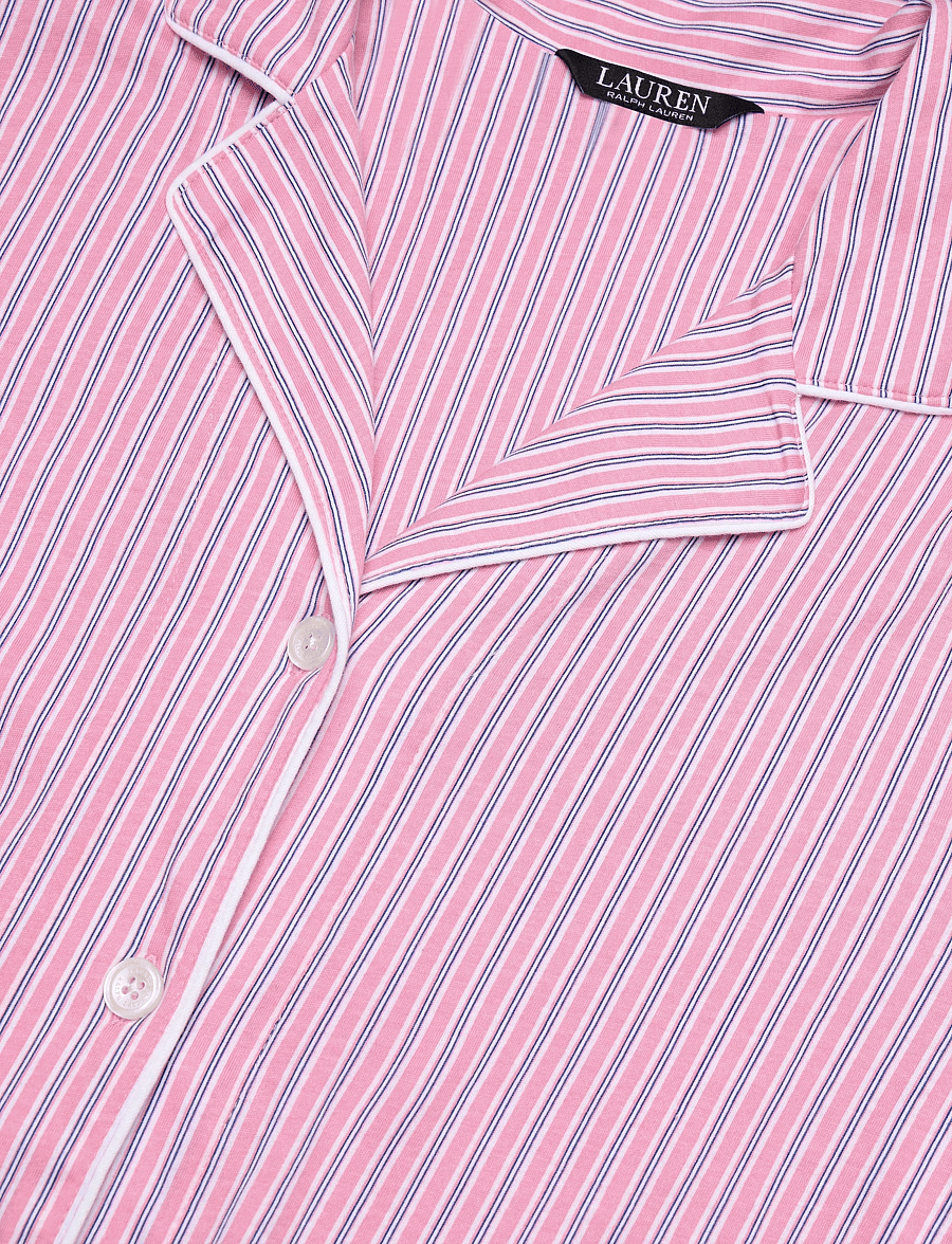 Lauren Ralph Lauren Homewear - LRL L/s notch collar sleepshirt - overdele - pink stripe - 2