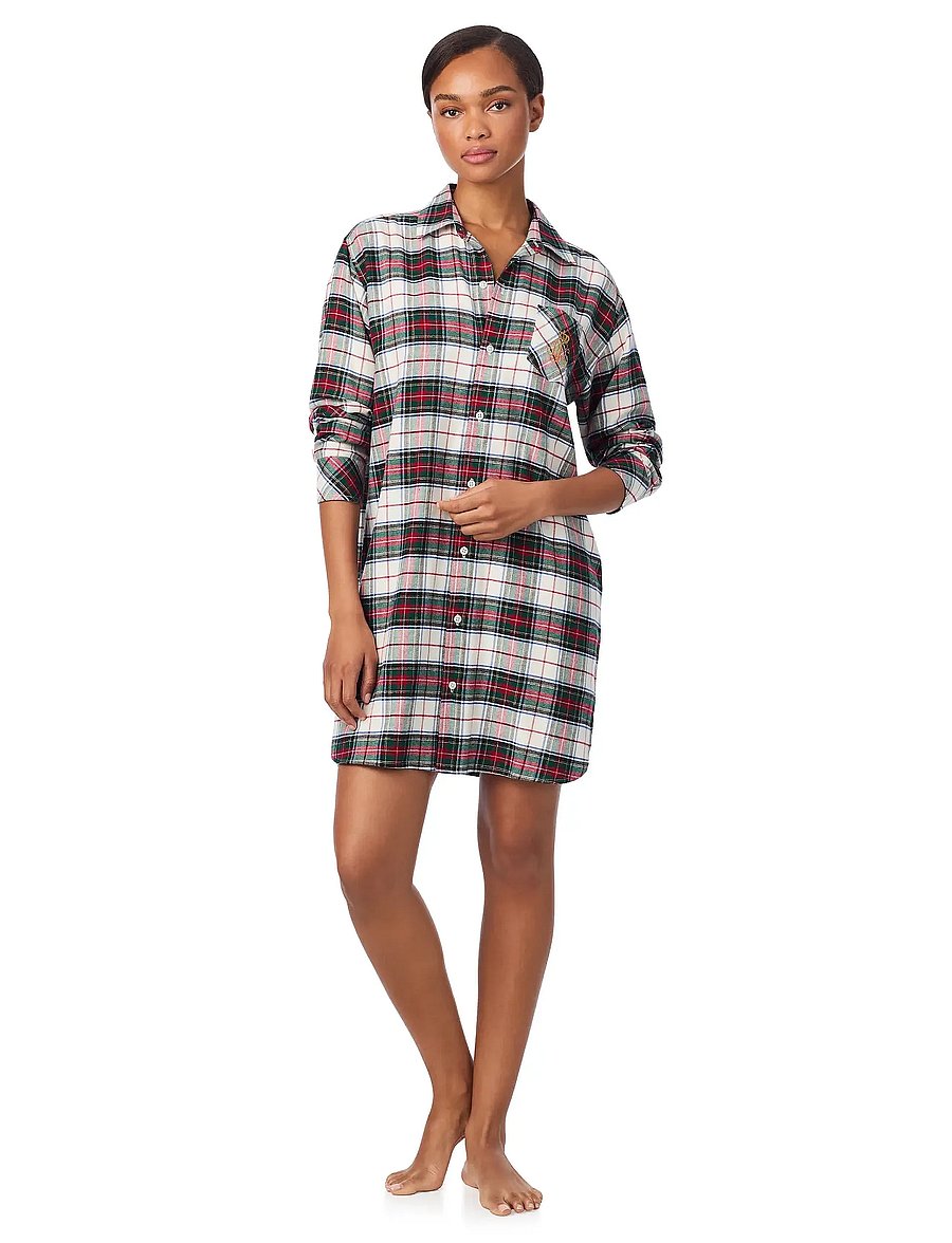 Lauren Ralph Lauren Homewear - LRL L/s his sleepshirt - chemises de nuit - cream plaid - 3
