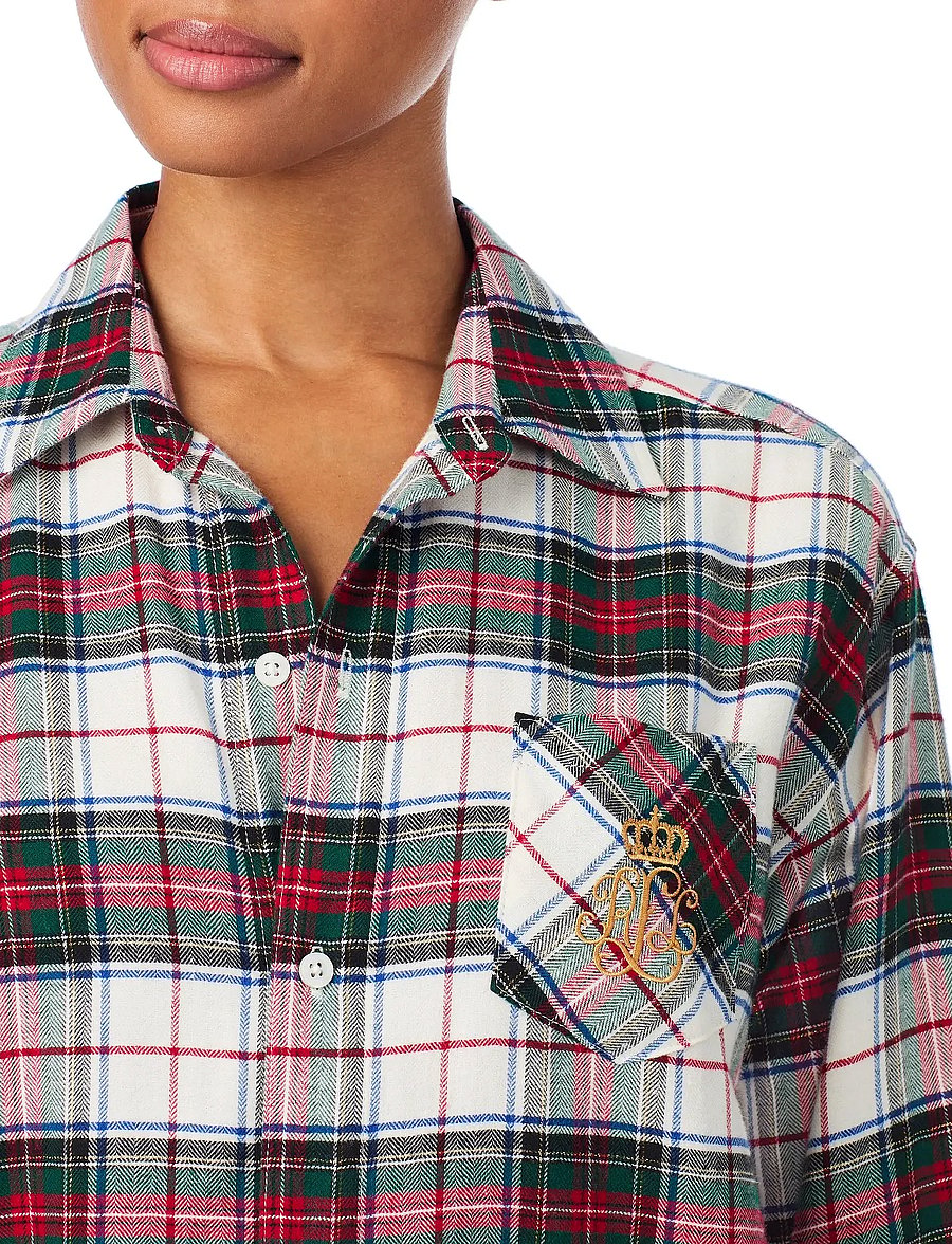 Lauren Ralph Lauren Homewear - LRL L/s his sleepshirt - chemises de nuit - cream plaid - 5
