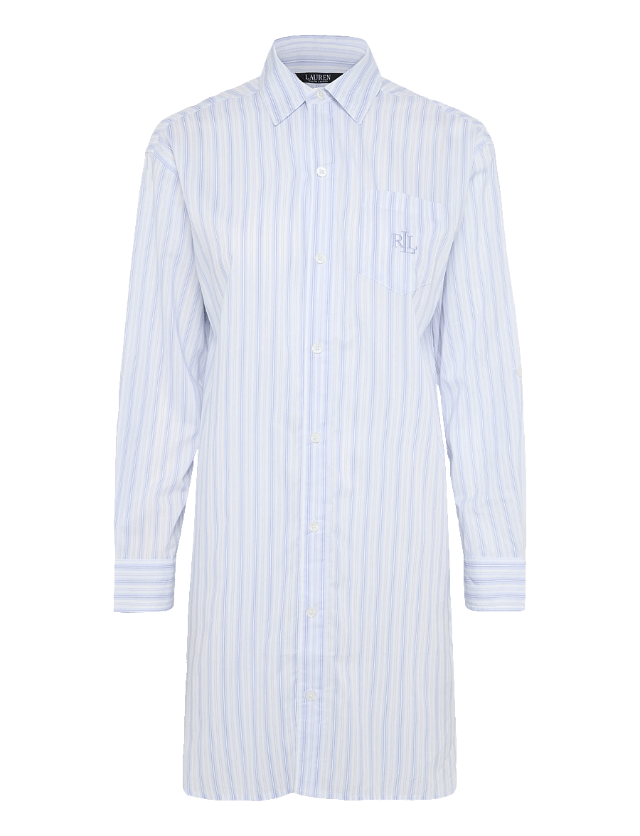 Lauren Ralph Lauren Homewear - LRL L/s roll tab his sleepshirt - chemises de nuit - blue stripe - 1