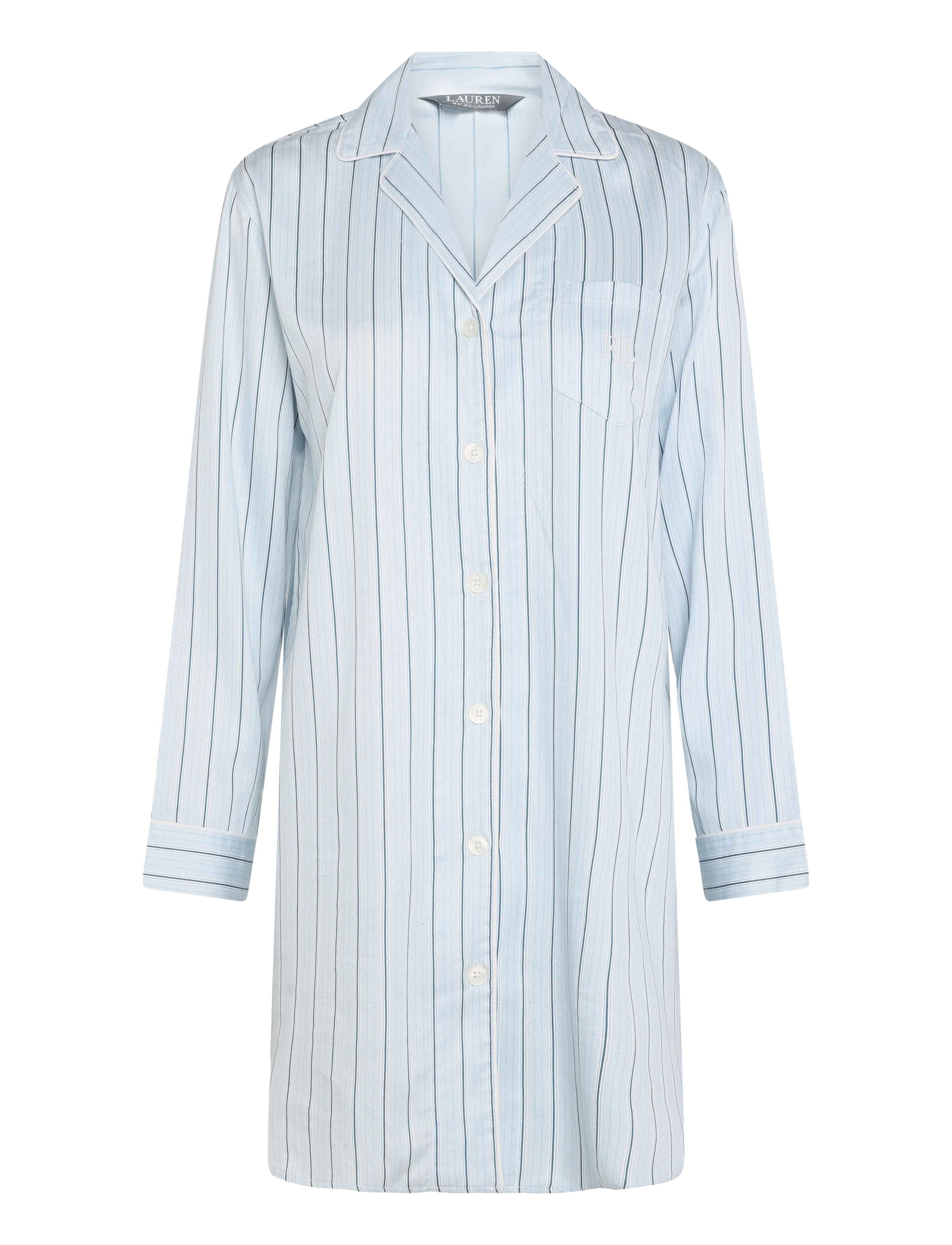 Lauren Ralph Lauren Homewear LRL L/s notch collar sleepshirt - Nachtwäsche - BLUE STRIPE / blue