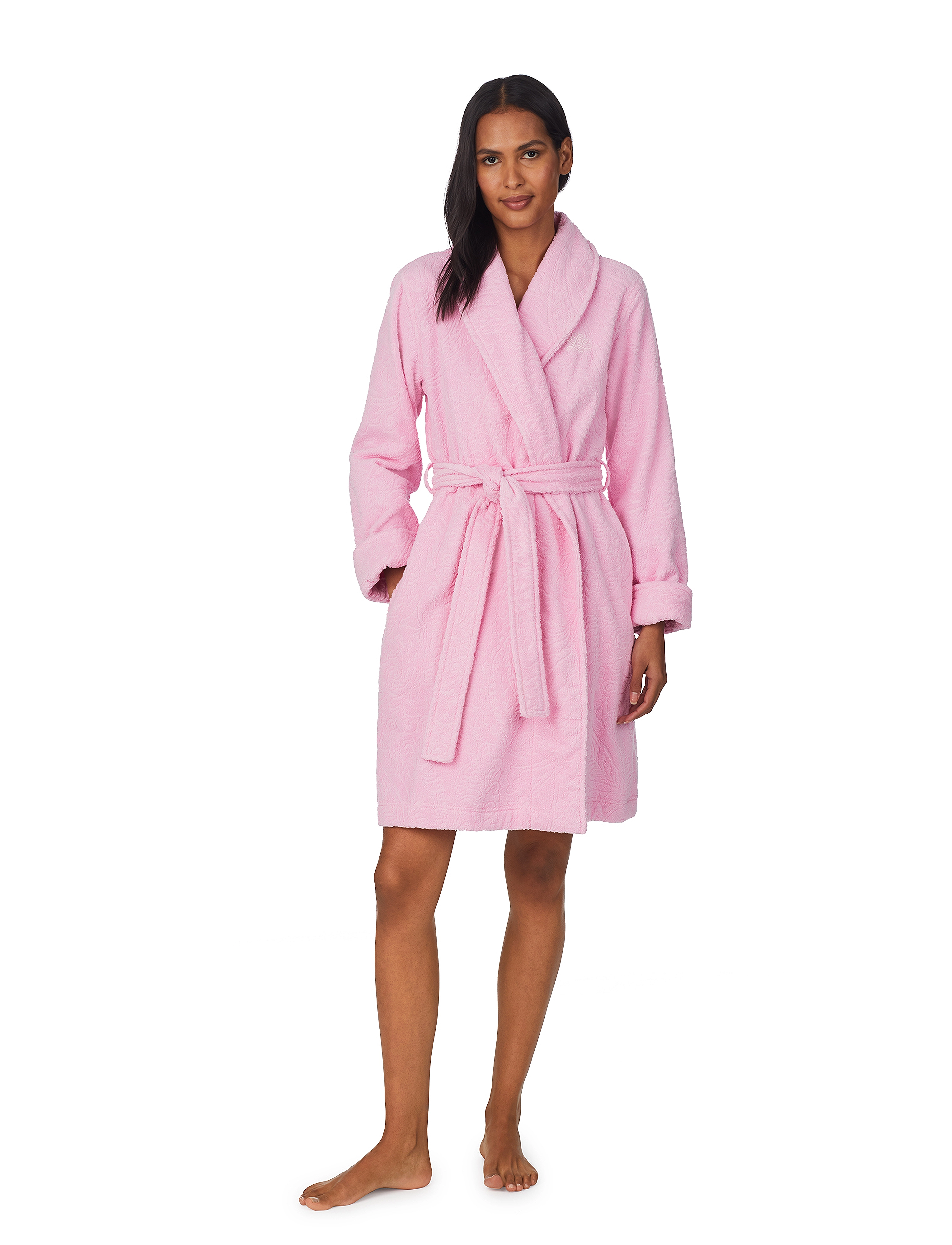 Lauren Ralph Lauren Homewear - LRL SHAWL COLLAR CLIPPED TERRY ROBE - pink - 2
