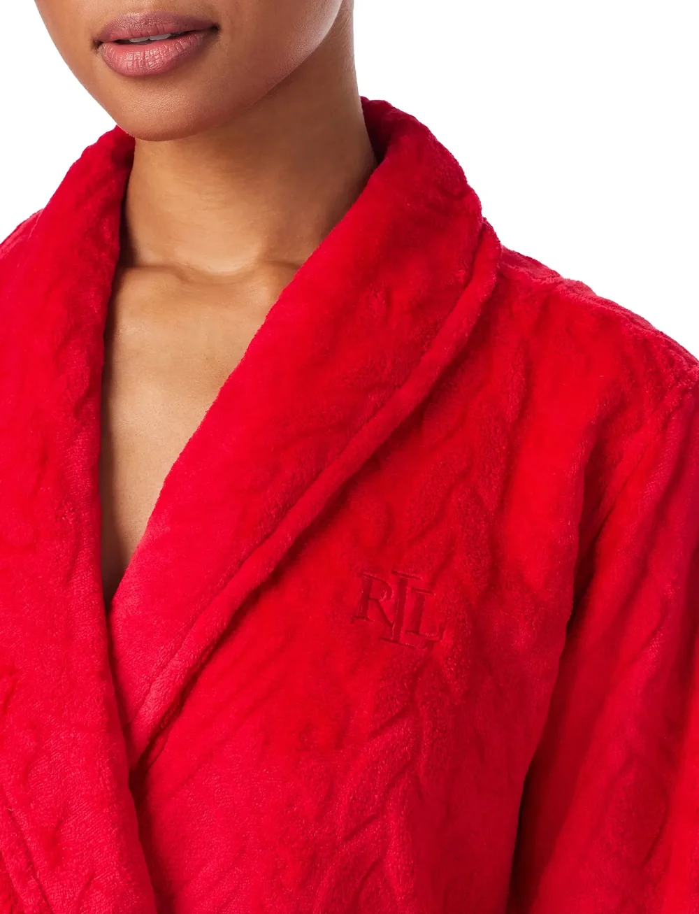 Lauren Ralph Lauren Homewear - LRL L/s shawl collar short robe - Öö- ja puhkerõivad - red - 5