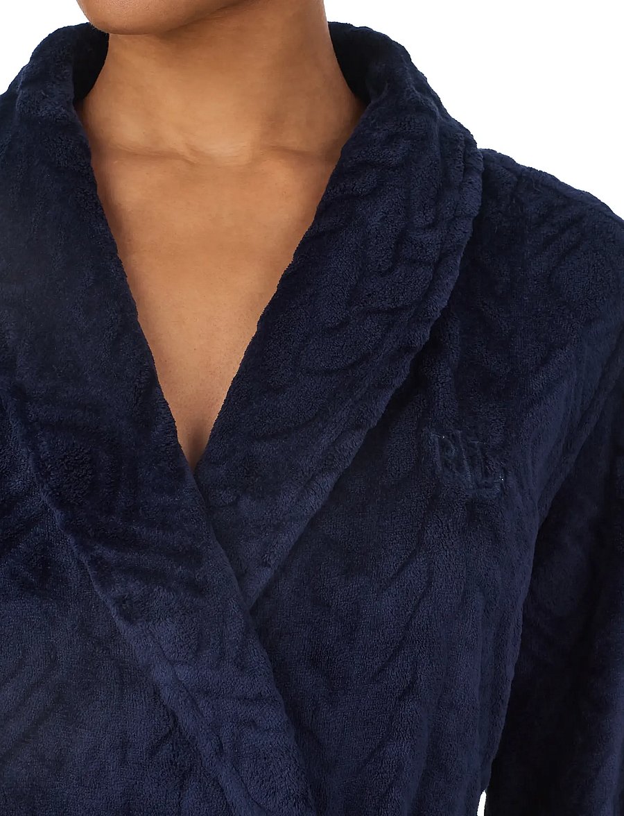 Lauren Ralph Lauren Homewear - LRL L/s shawl collar short robe - bademäntel - navy - 4