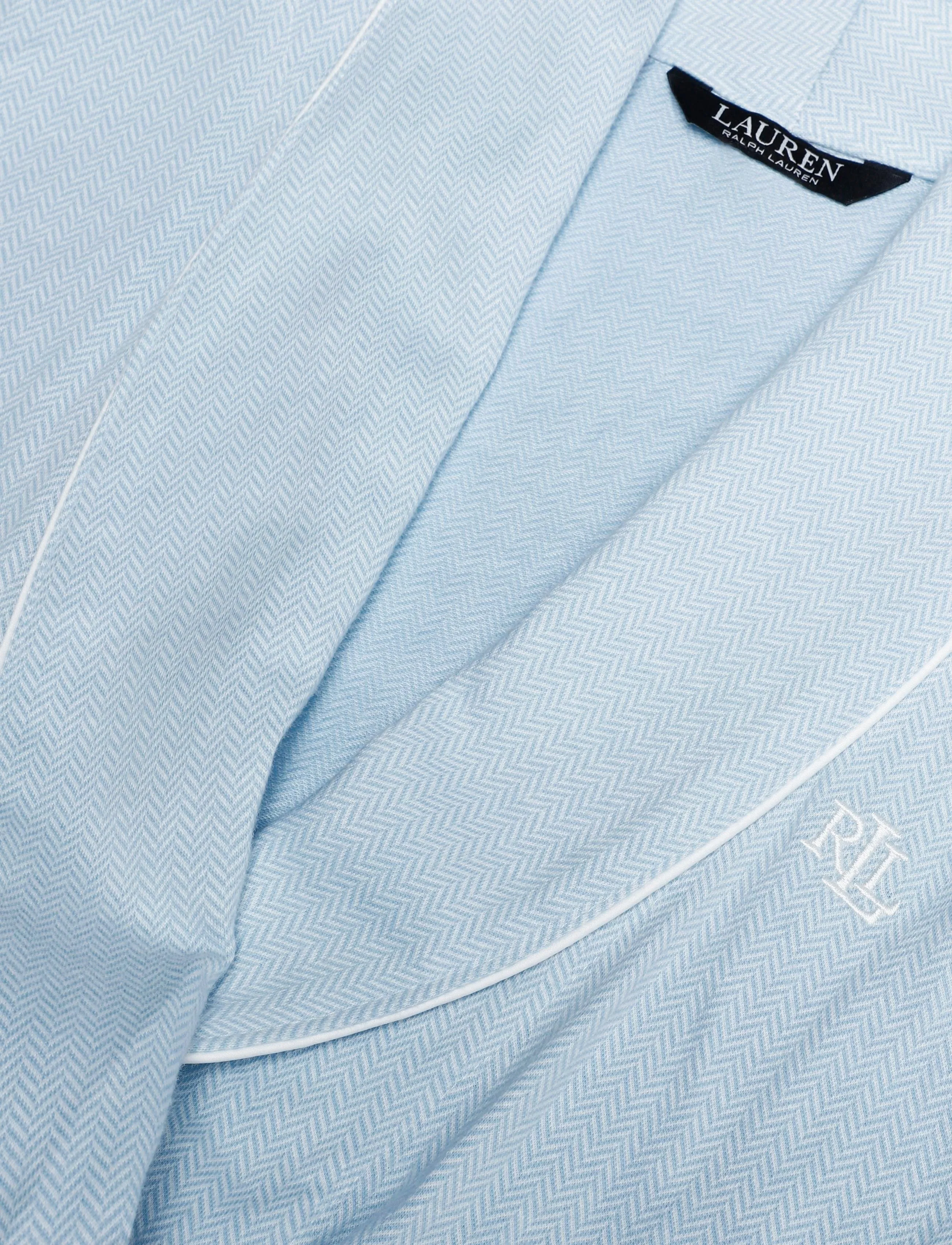 Lauren Ralph Lauren Homewear - LRL L/s short shawl collar robe - bademäntel - blue - 2