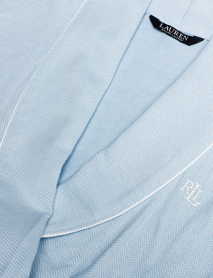 Lauren Ralph Lauren Homewear - LRL L/s short shawl collar robe - bademäntel - blue - 2