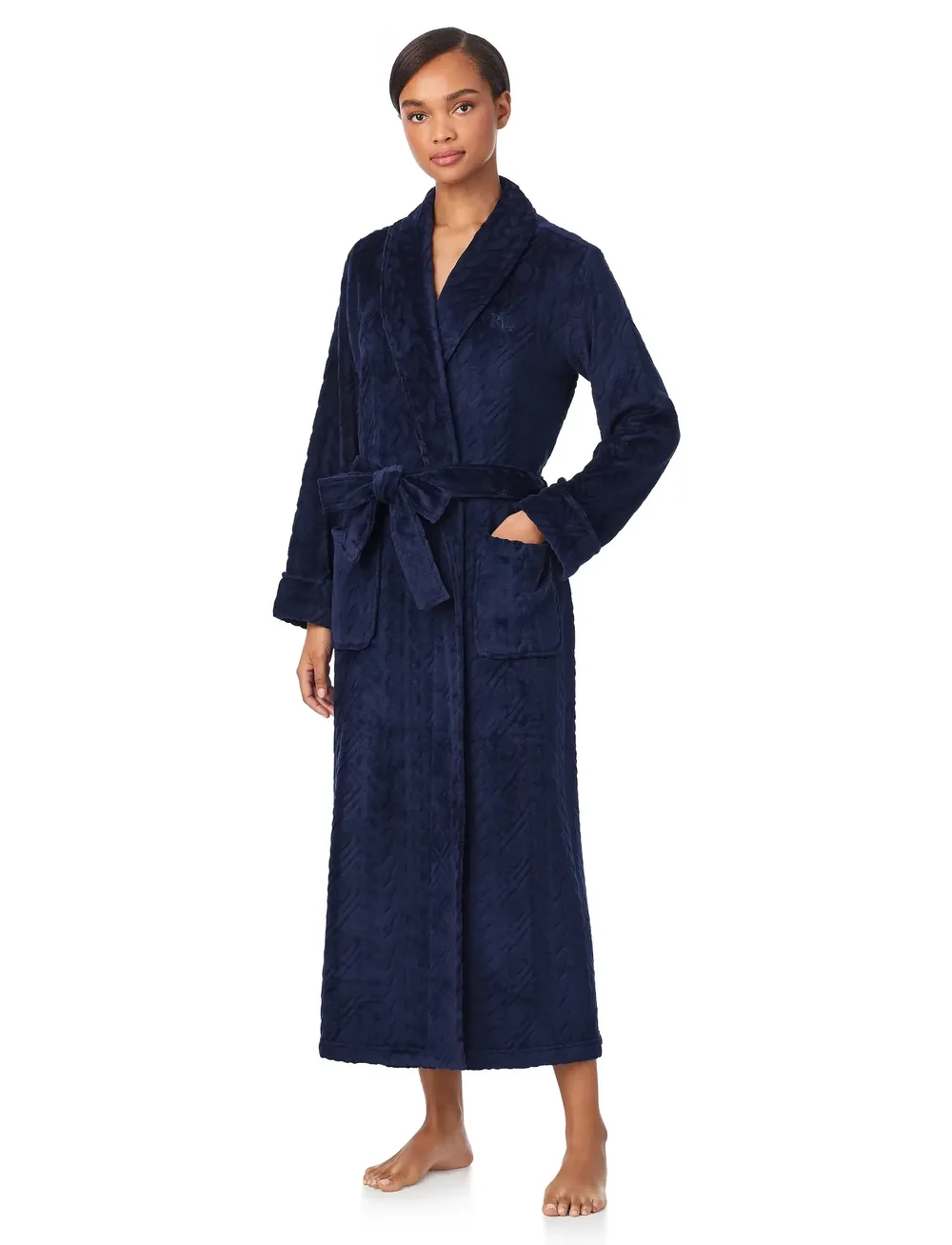 Lauren Ralph Lauren Homewear - LRL L/s shawl collar long robe - Öö- ja puhkerõivad - navy - 0