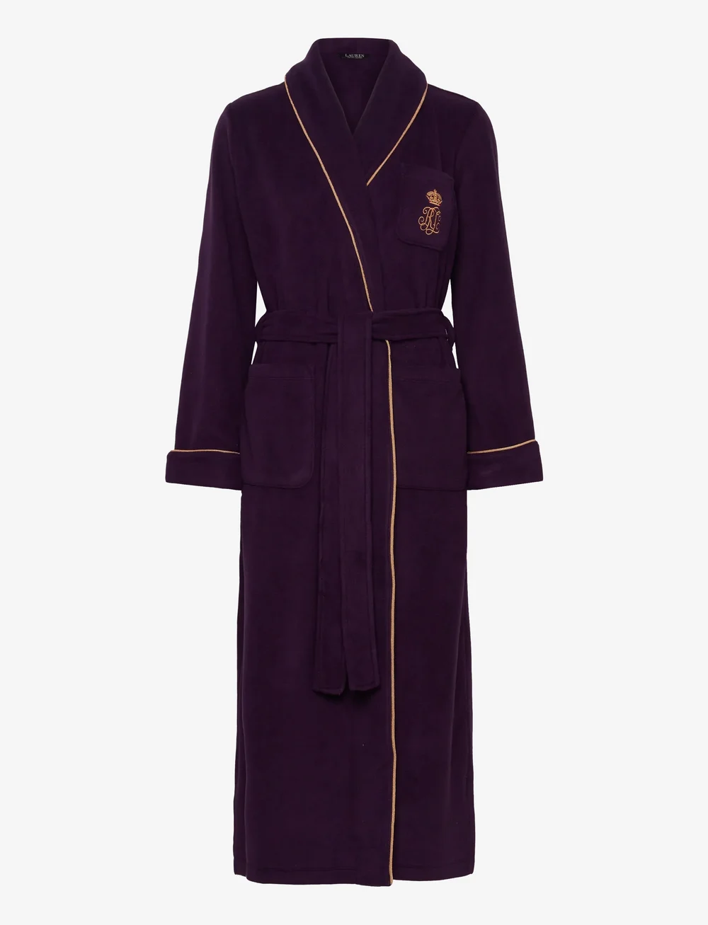 Lauren Ralph Lauren Homewear - LRL L/s shawl collar long robe - köp efter pris - aubergin - 1