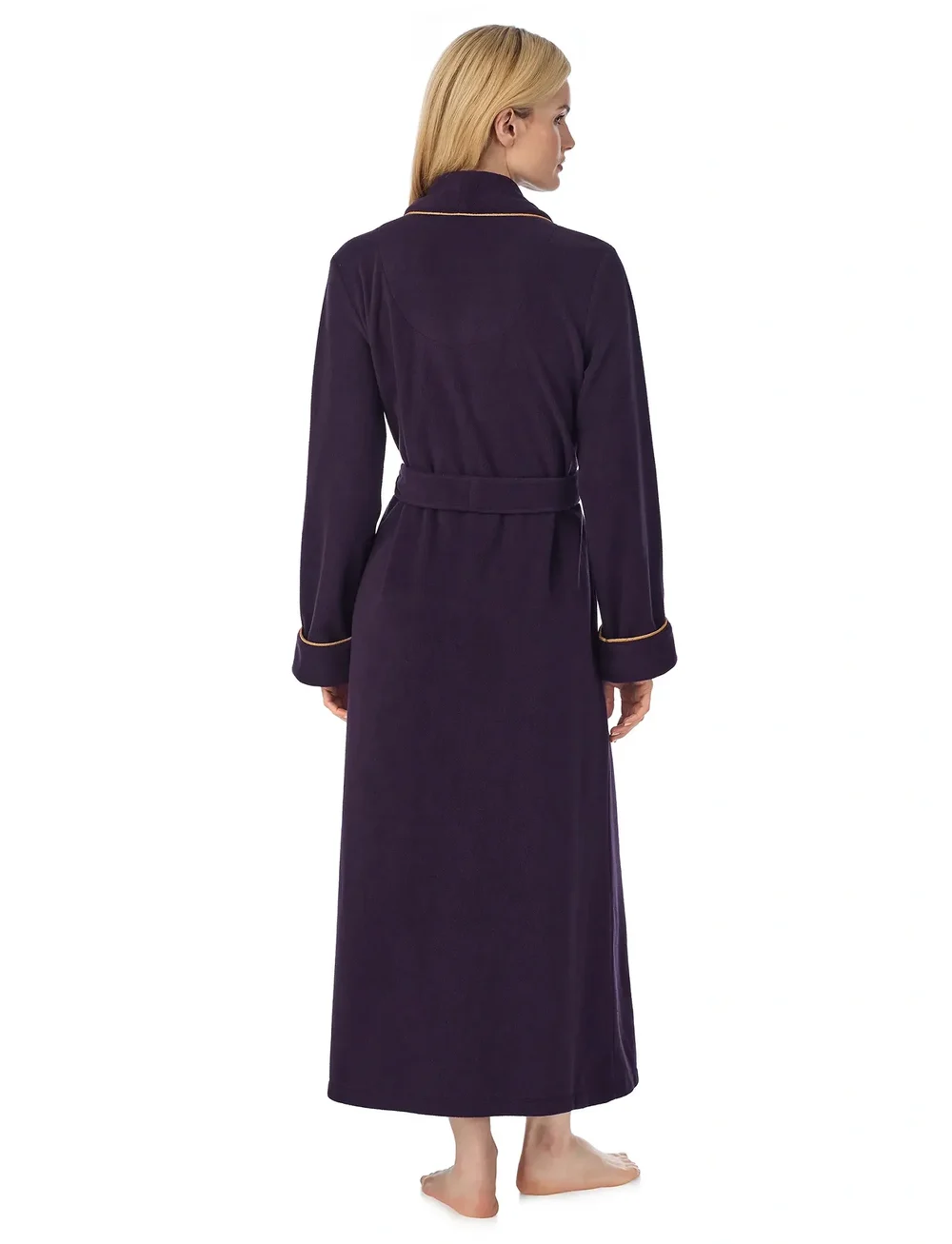 Lauren Ralph Lauren Homewear - LRL L/s shawl collar long robe - köp efter pris - aubergin - 3