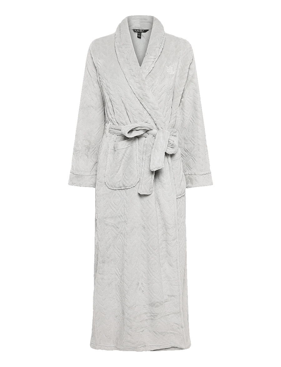 Lauren Ralph Lauren Homewear - LRL L/s shawl collar long robe - bademäntel - grey - 1