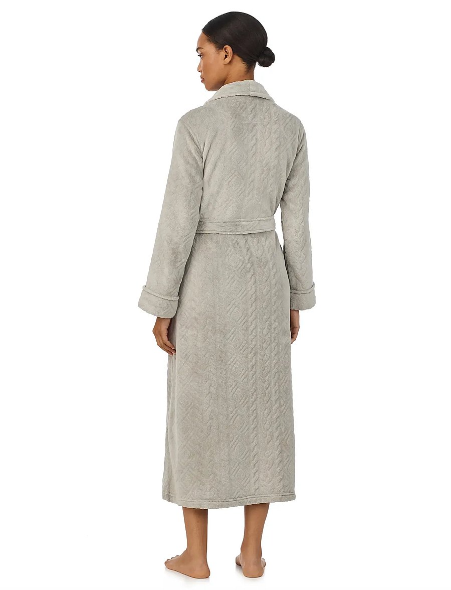 Lauren Ralph Lauren Homewear - LRL L/s shawl collar long robe - bademäntel - grey - 3